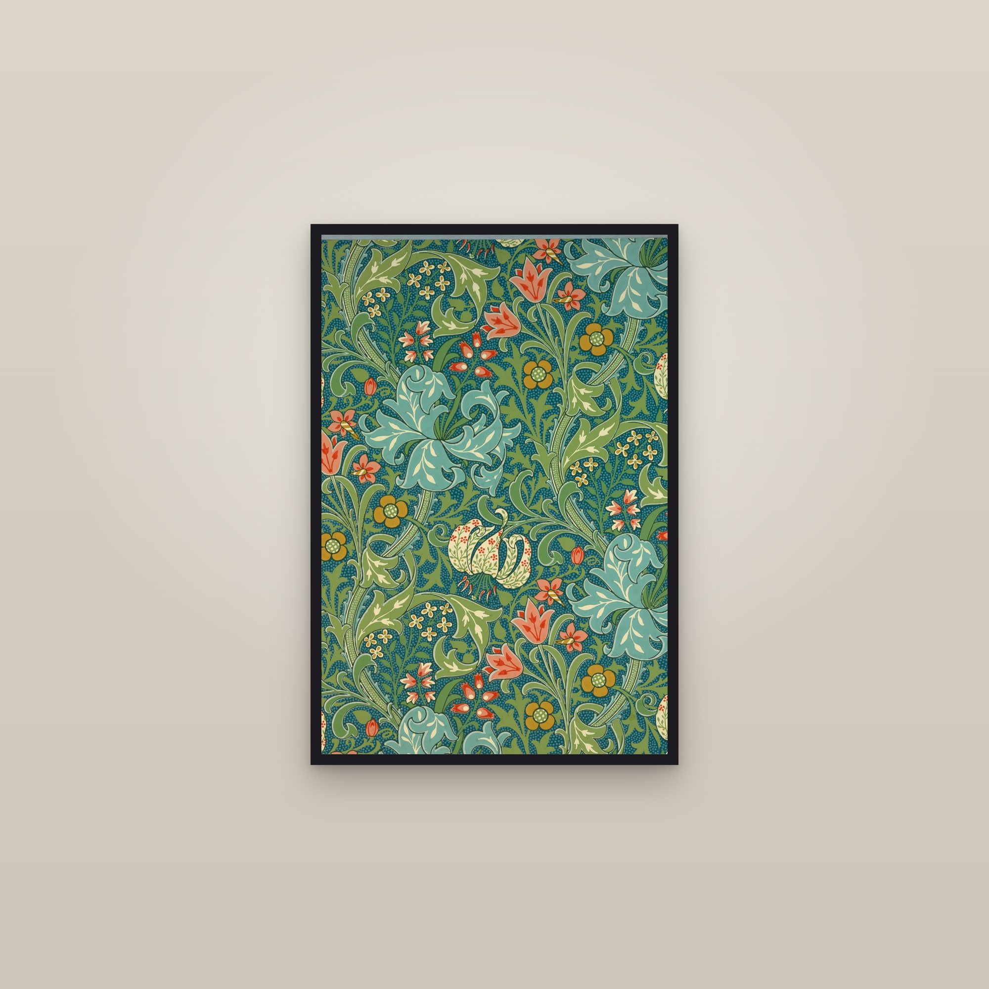 Golden Lily — framed in a gallery setting