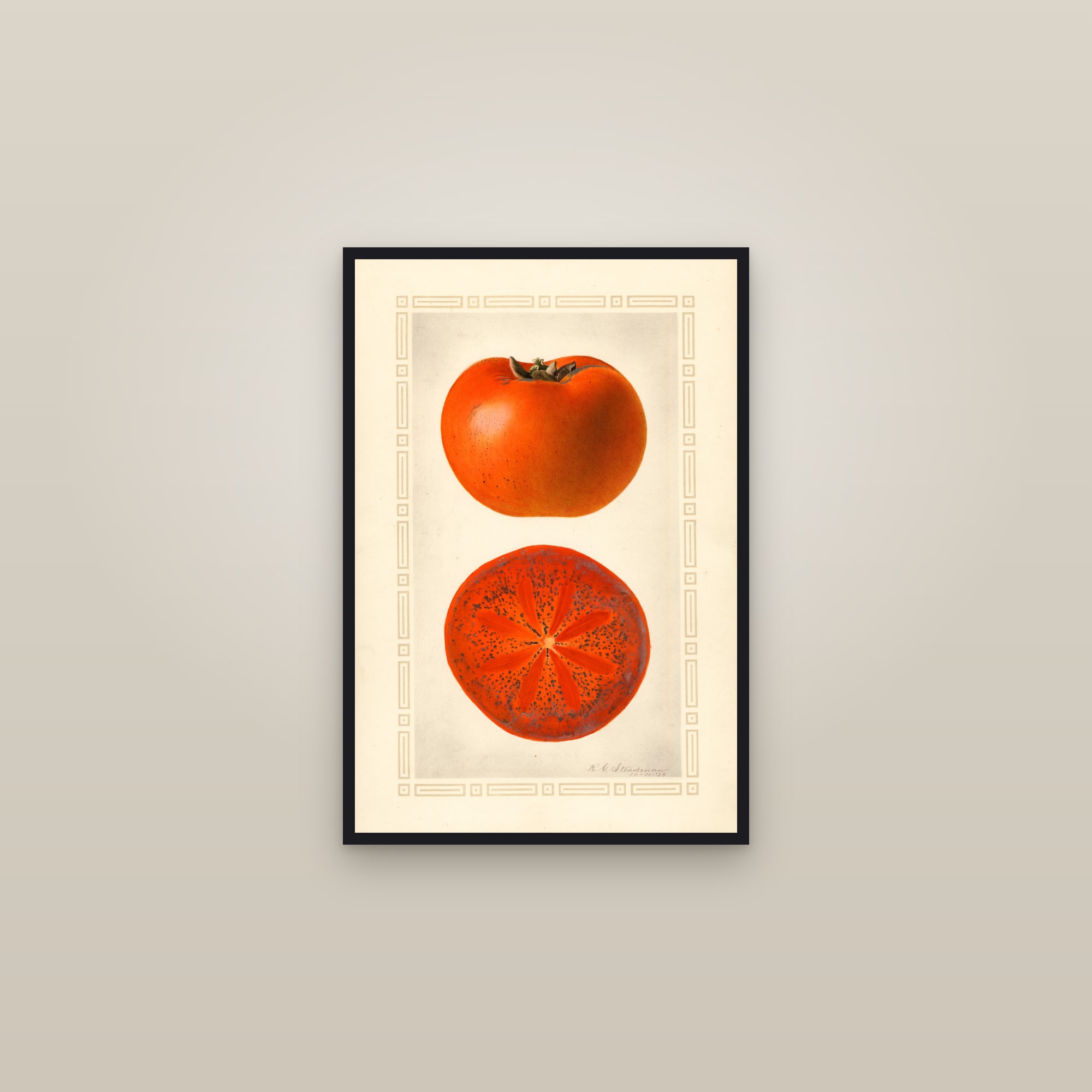 Godbey Persimmon — framed in a gallery setting