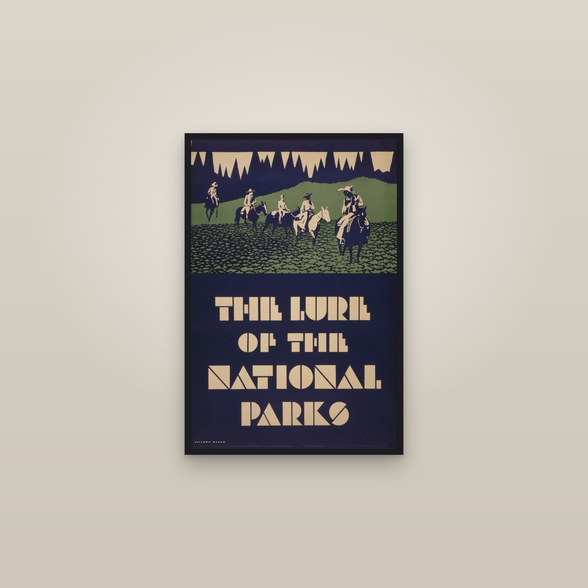 The Lure of the National Parks — framed in a gallery setting