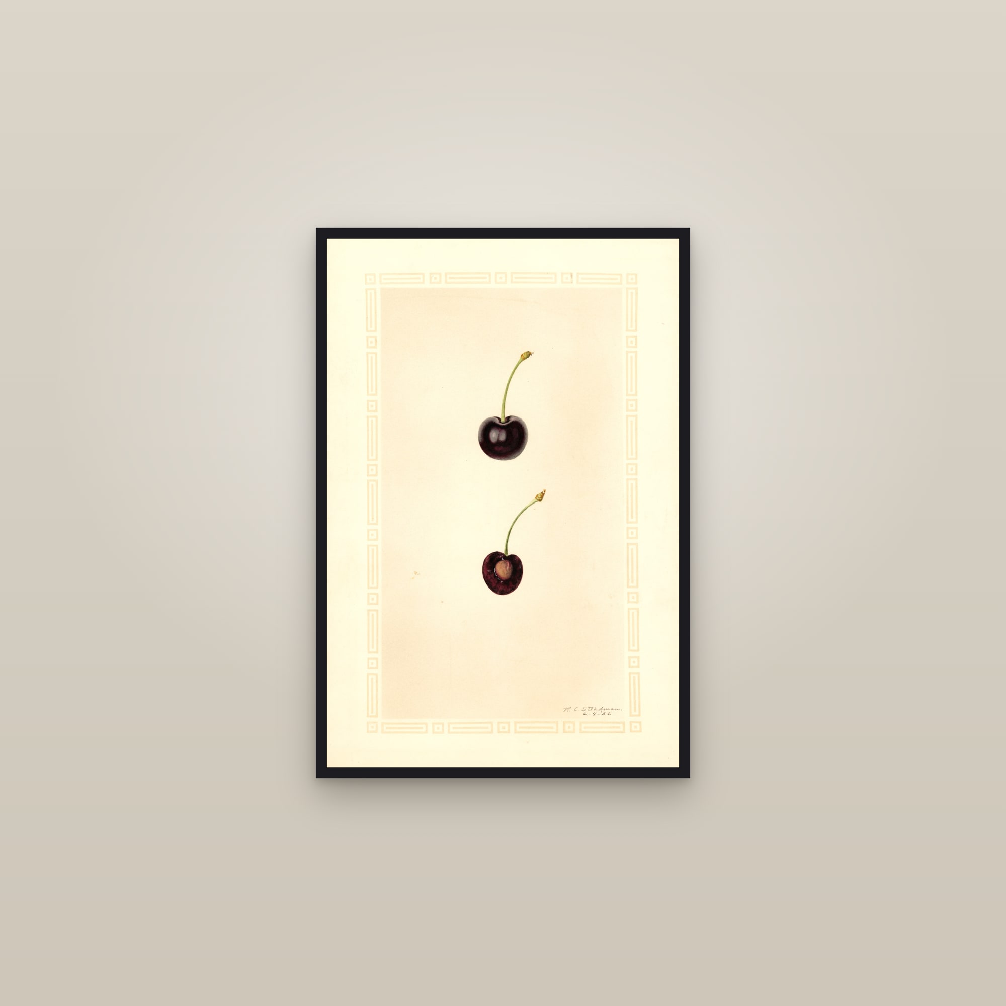 Morreau Cherry — framed in a gallery setting