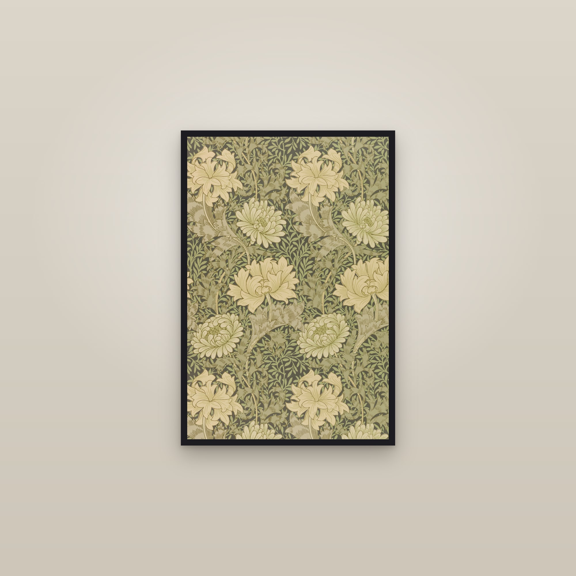 Chrysanthemum — framed in a gallery setting