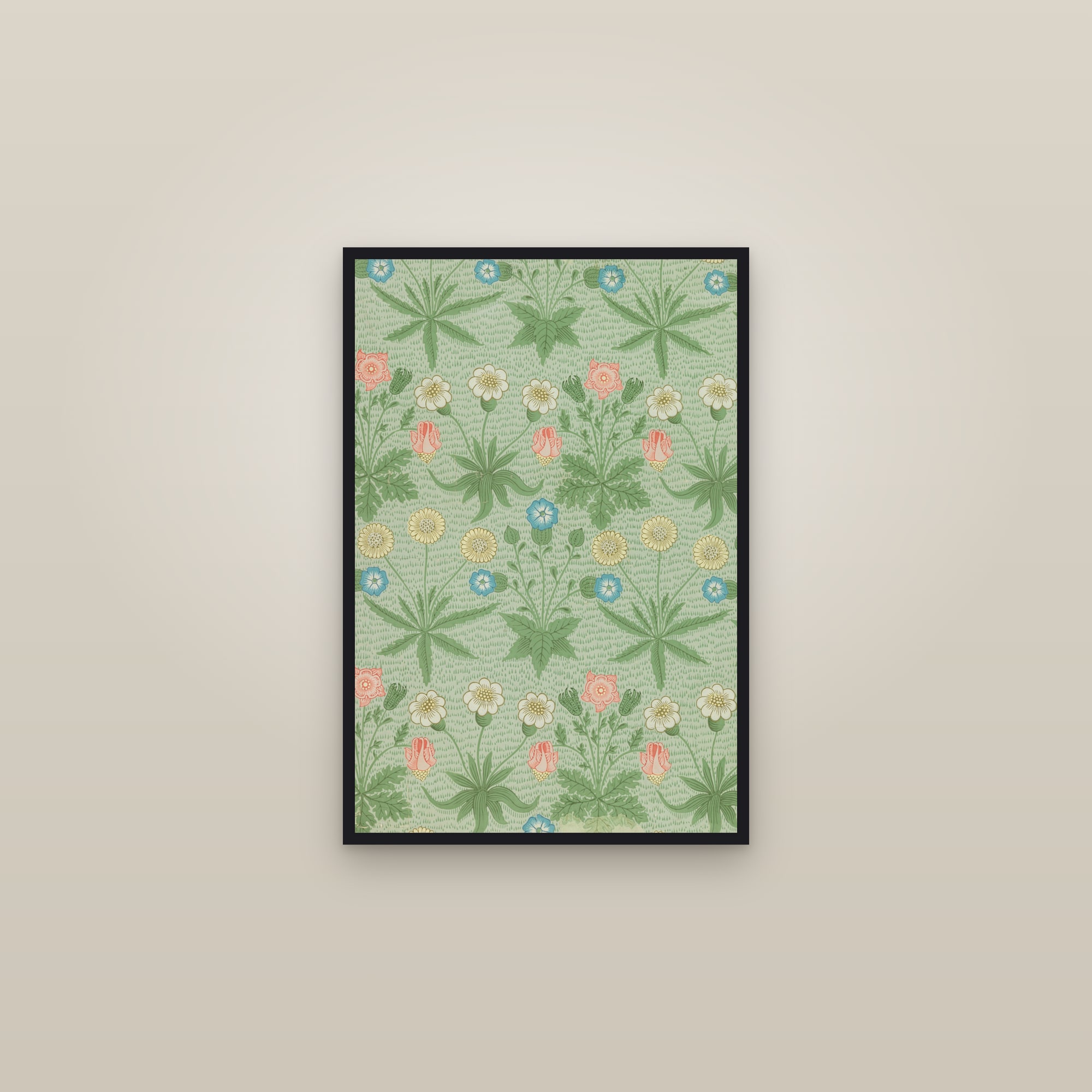 Daisy (Green) — framed in a gallery setting