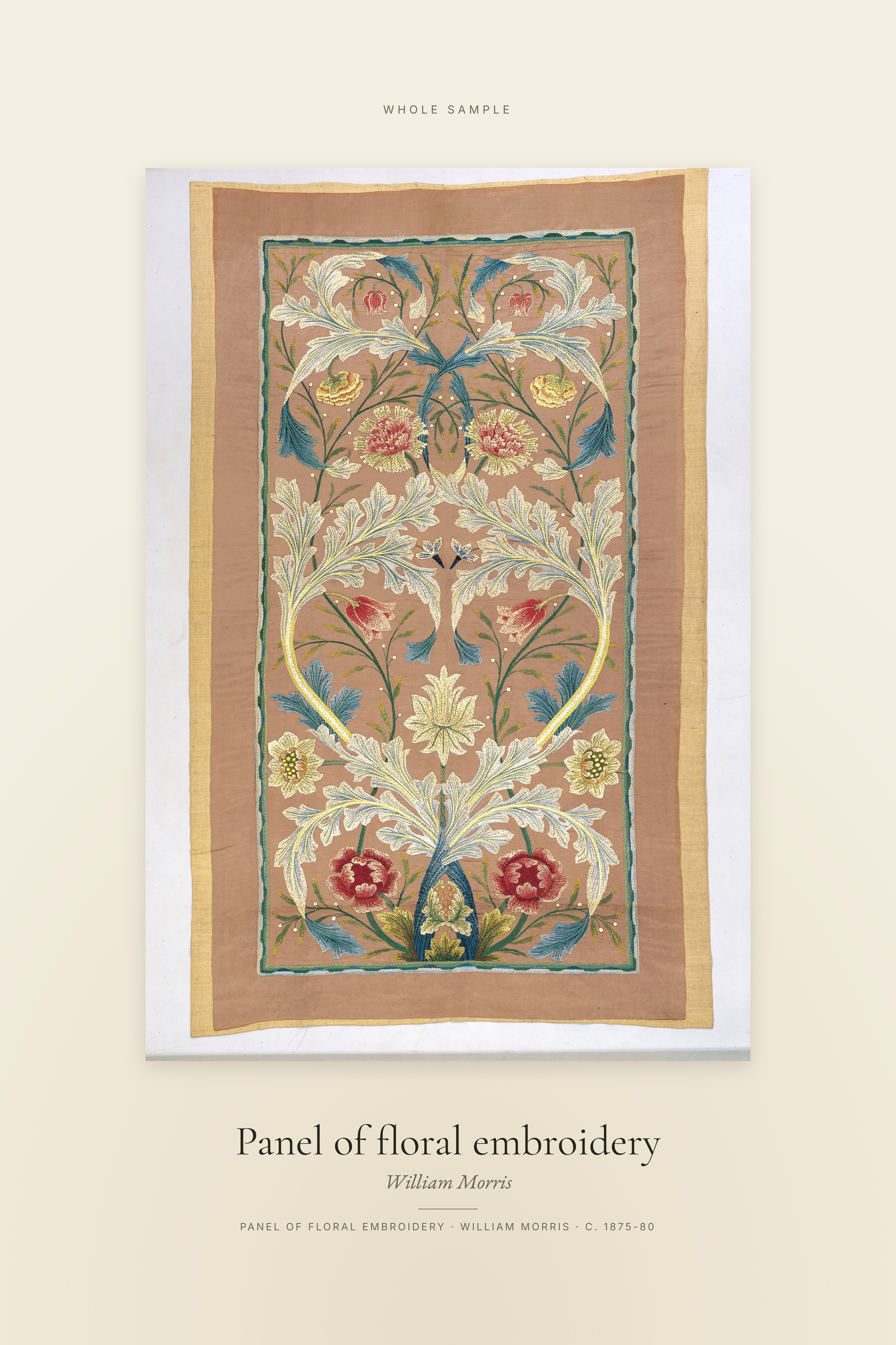 Panel of floral embroidery