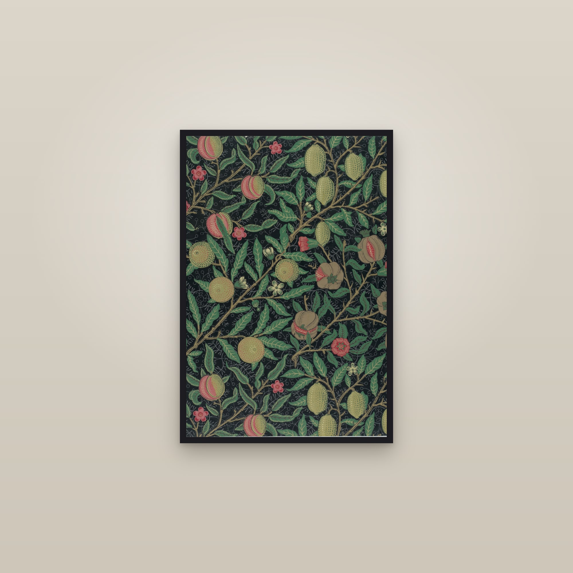 Fruit (Black) — framed in a gallery setting