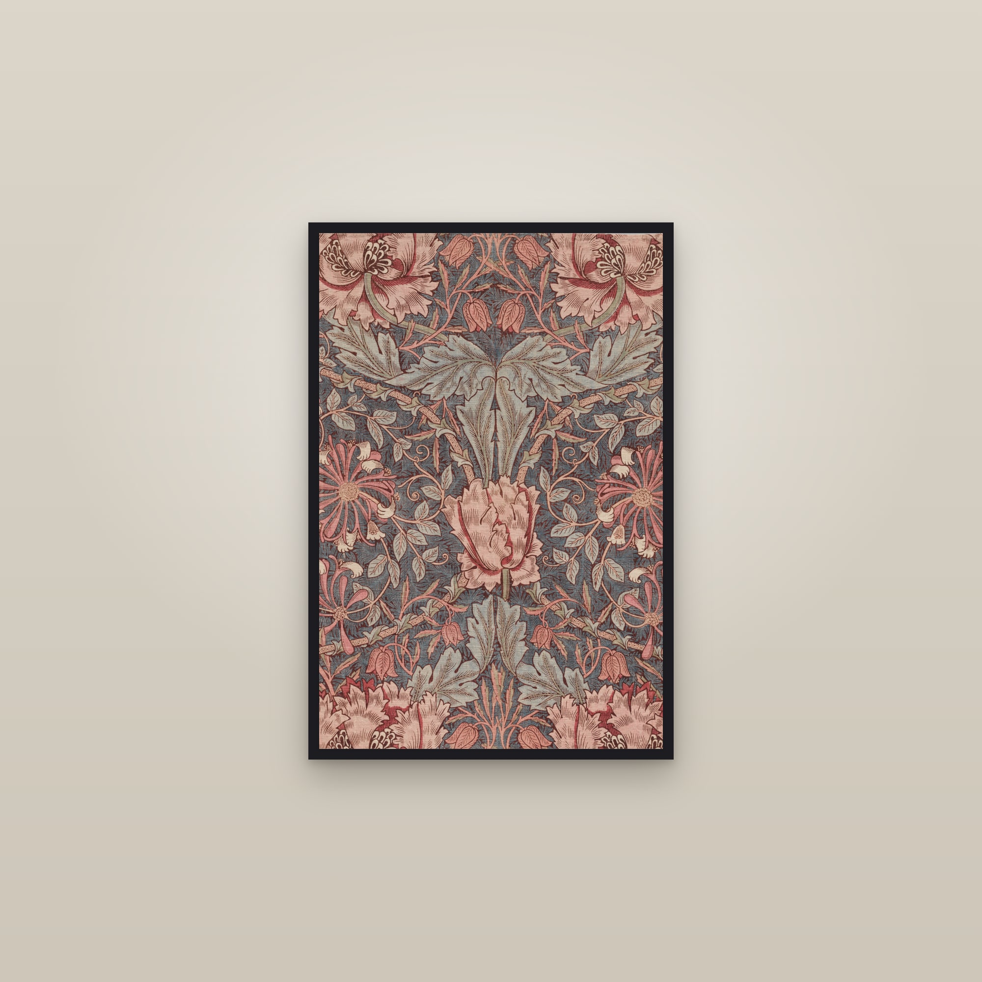 Honeysuckle (Rose) — framed in a gallery setting