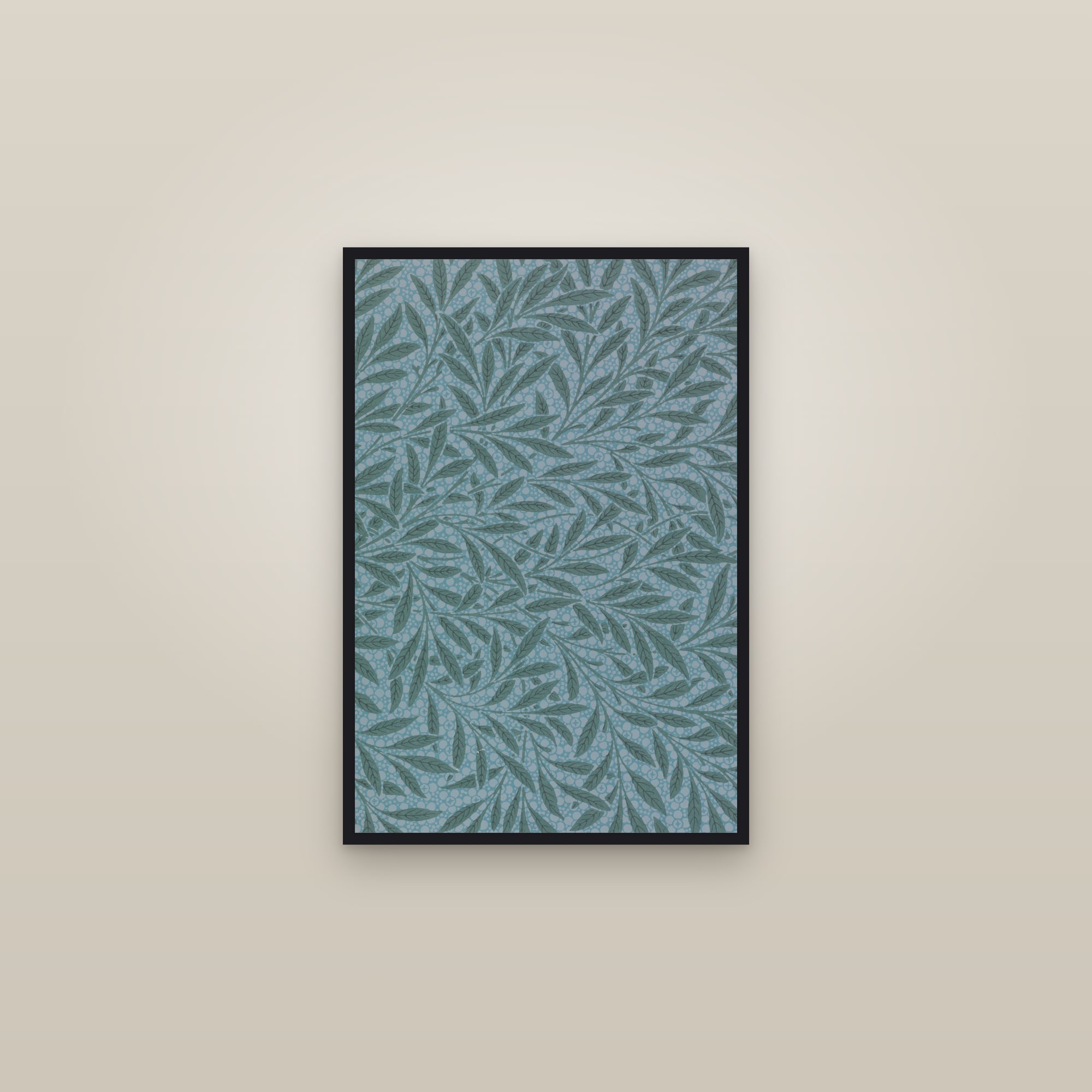 Willow (Blue) — framed in a gallery setting