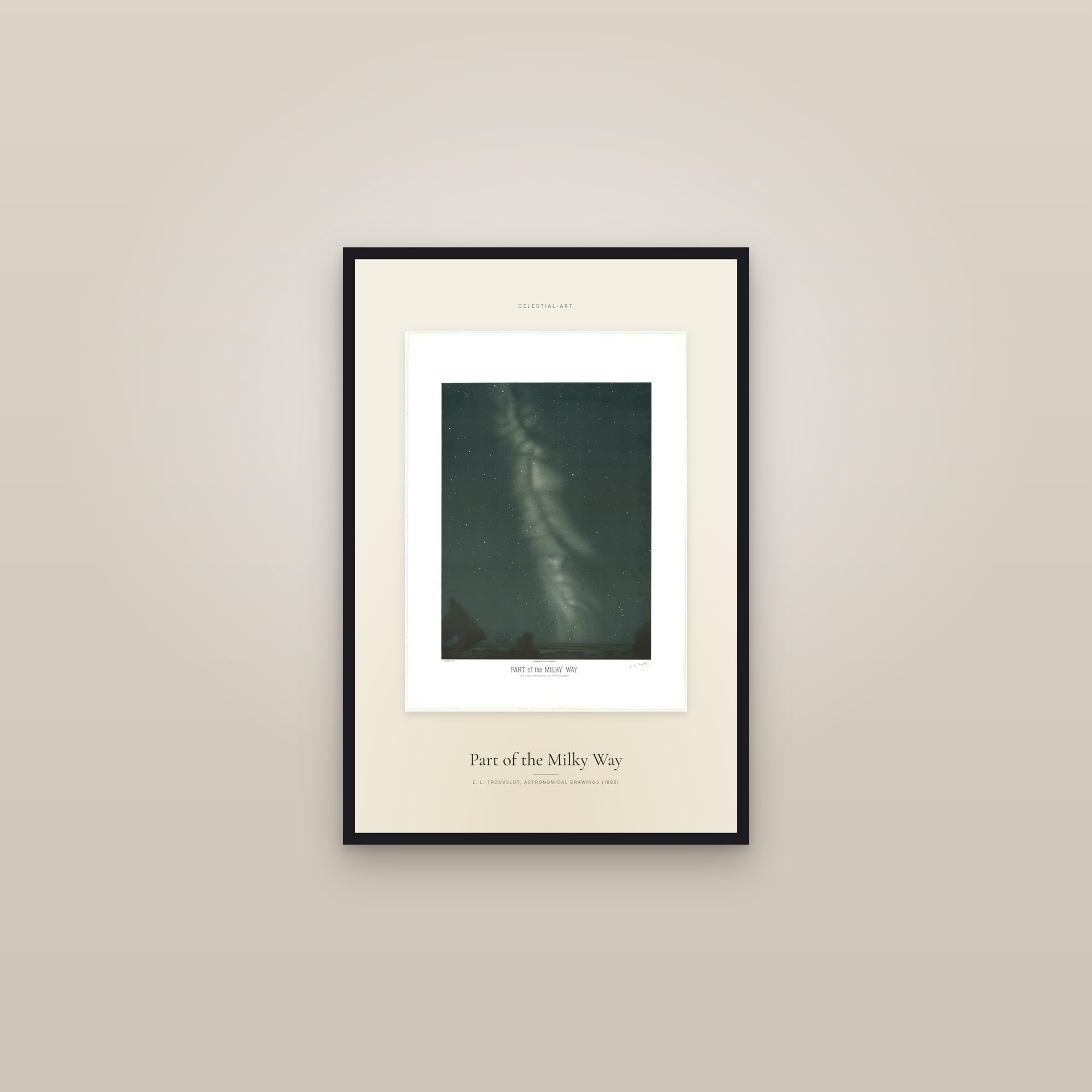 Part of the Milky Way — Specimen — framed in a gallery setting