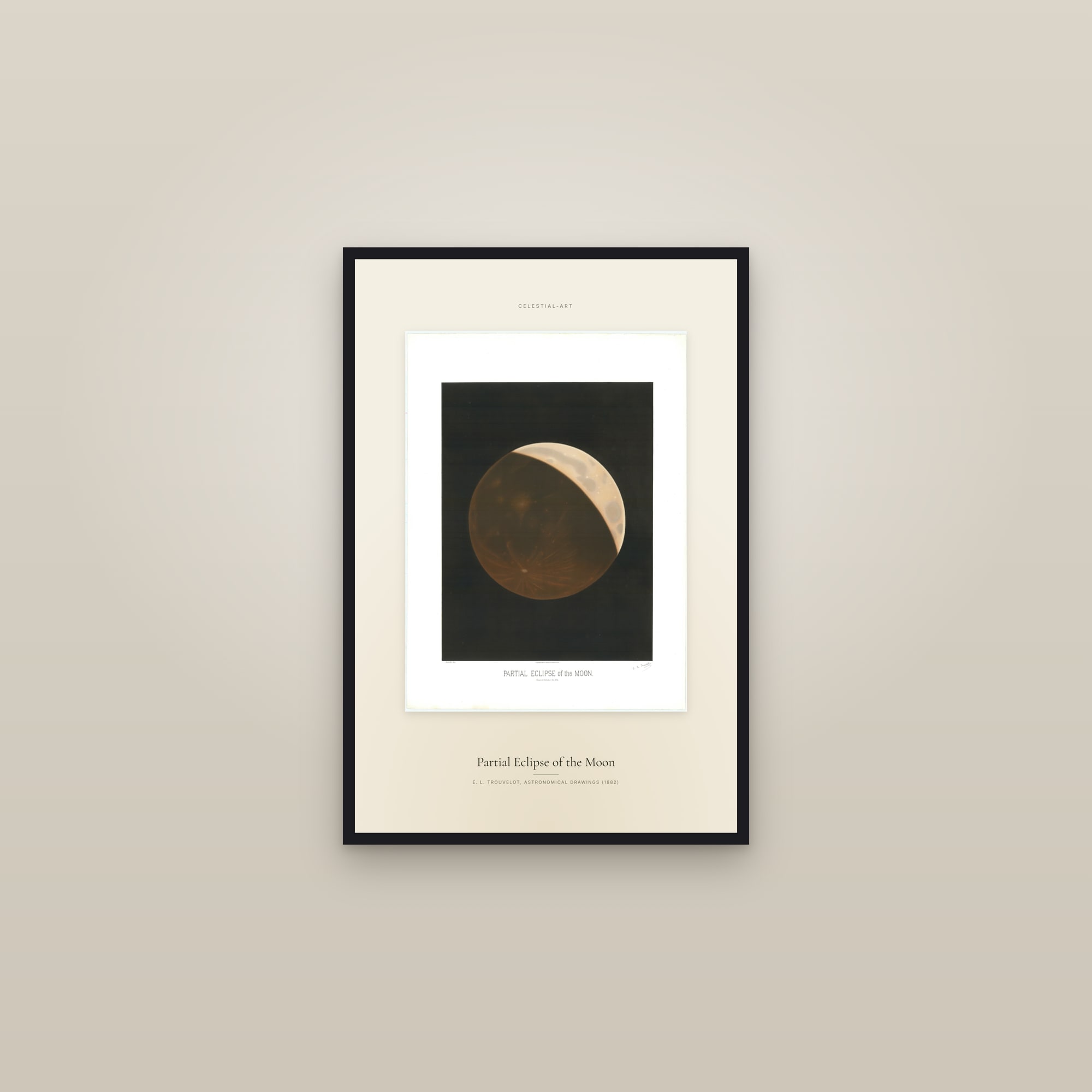 Partial Eclipse of the Moon — Specimen — framed in a gallery setting