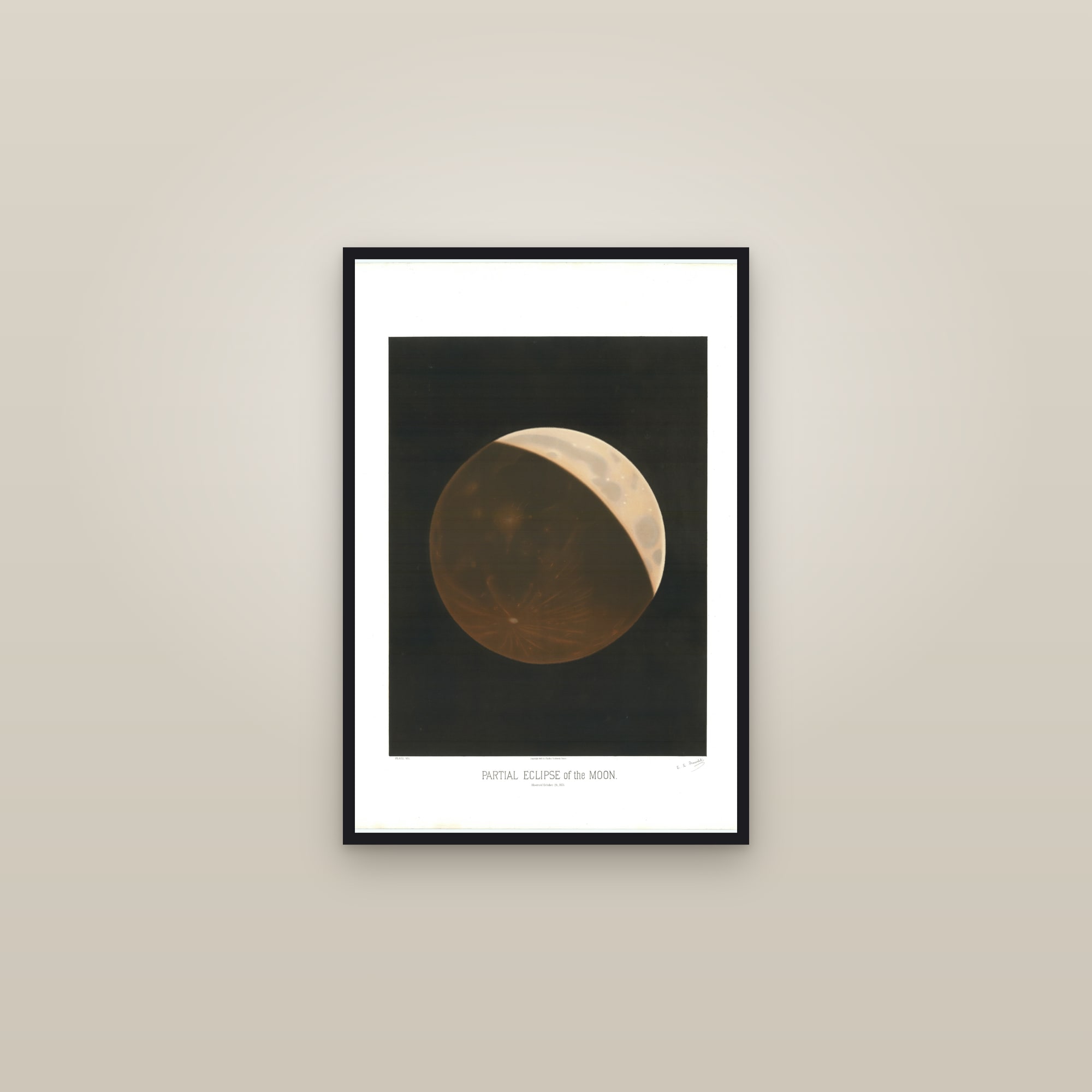 Partial Eclipse of the Moon — framed in a gallery setting