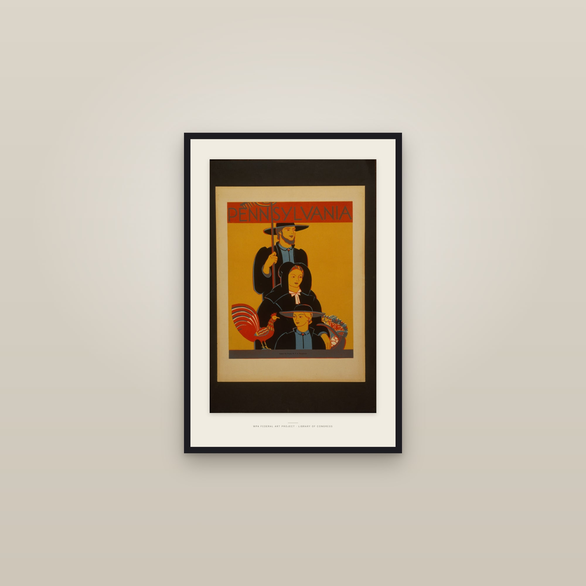 Pennsylvania (Pennsylvania-German Family) — framed in a gallery setting