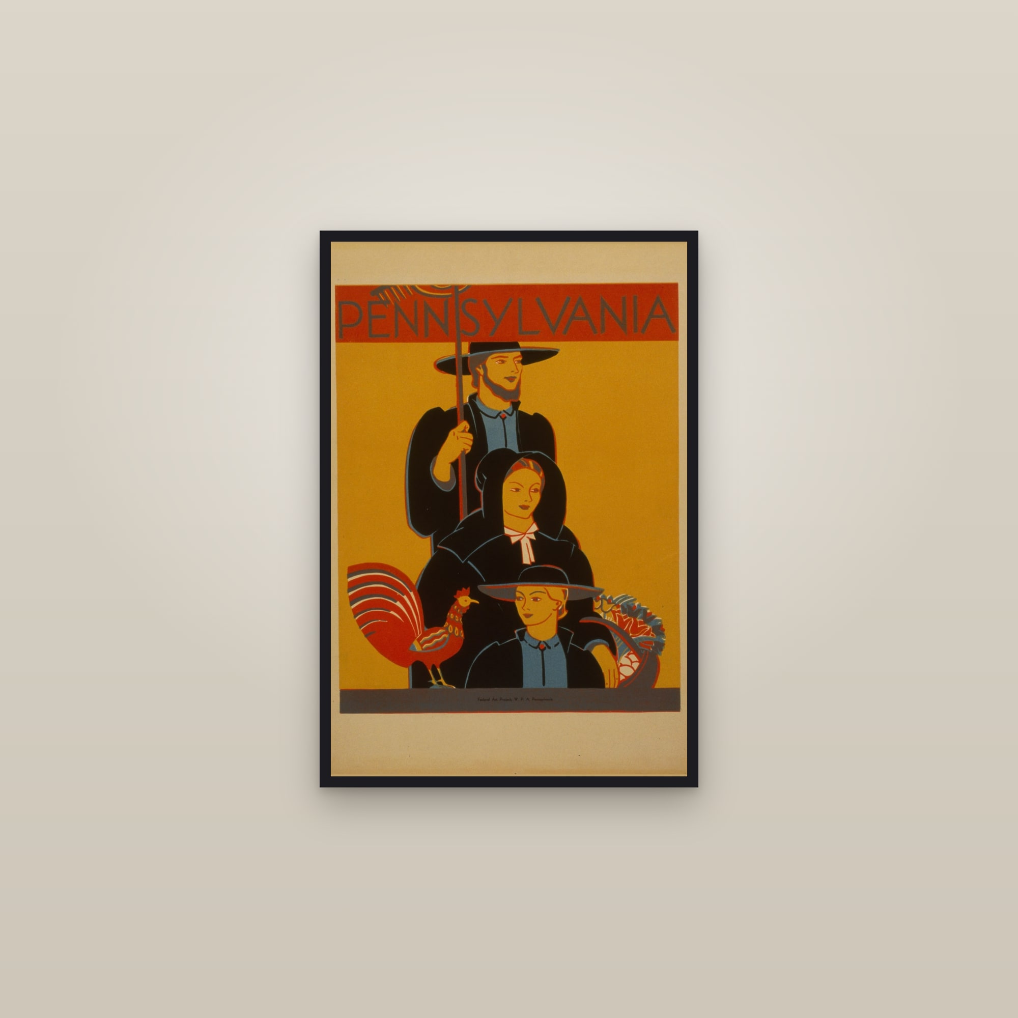 Pennsylvania (Pennsylvania-German Family) — framed in a gallery setting