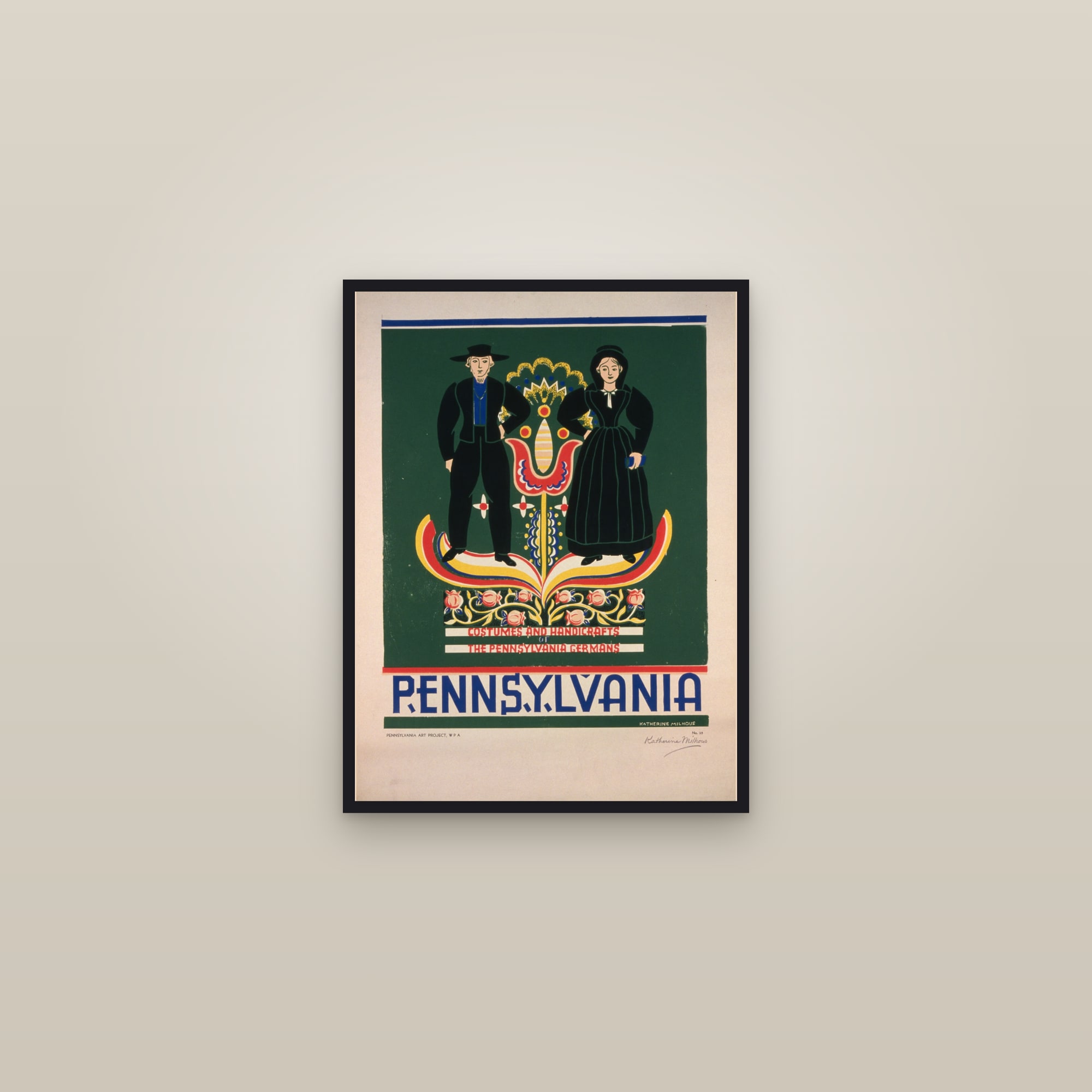 Pennsylvania (Costumes And Handicrafts) — Costumes & Handicrafts of the Pennsylvania Germans — framed in a gallery setting