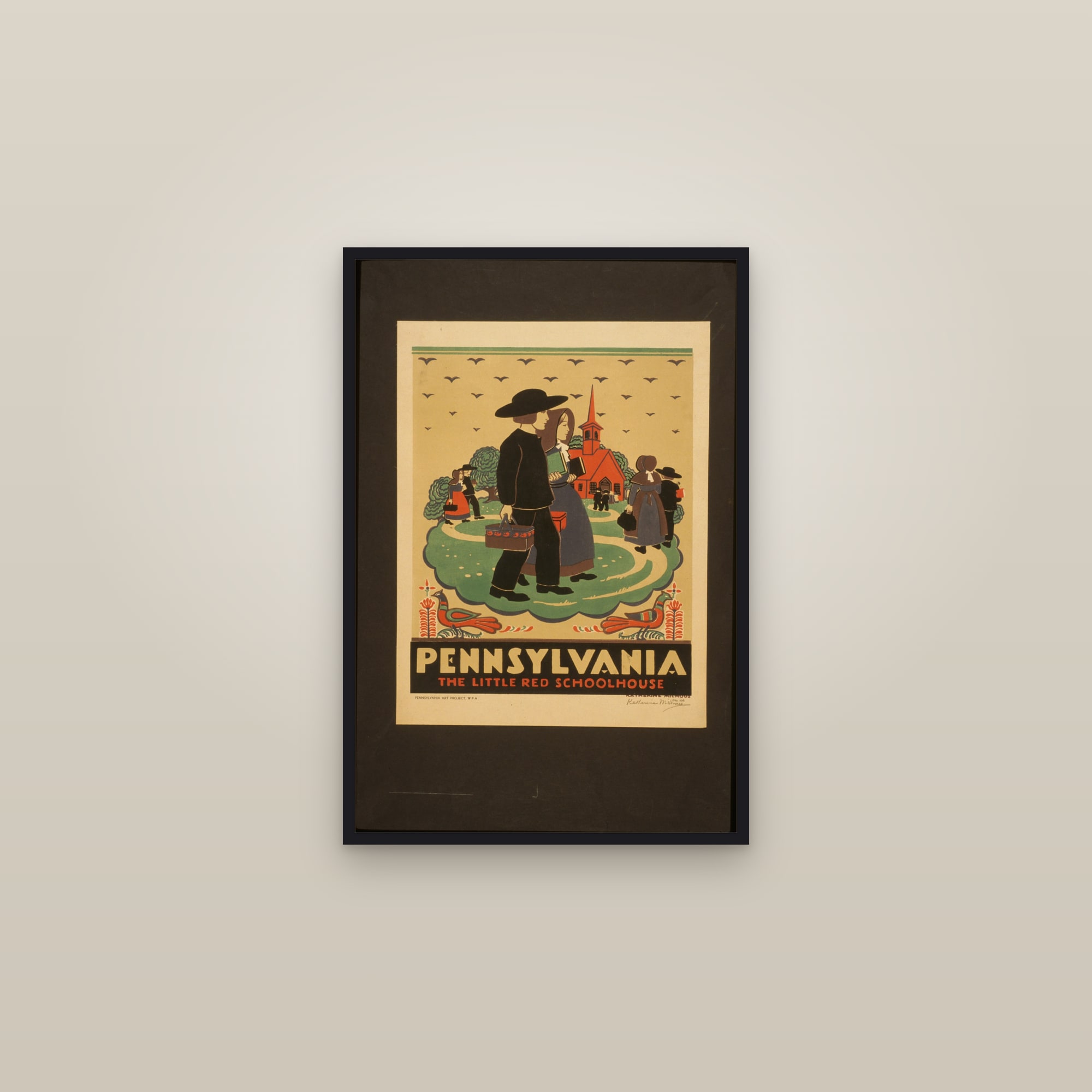 Pennsylvania (Little Red Schoolhouse) — The Little Red Schoolhouse — framed in a gallery setting