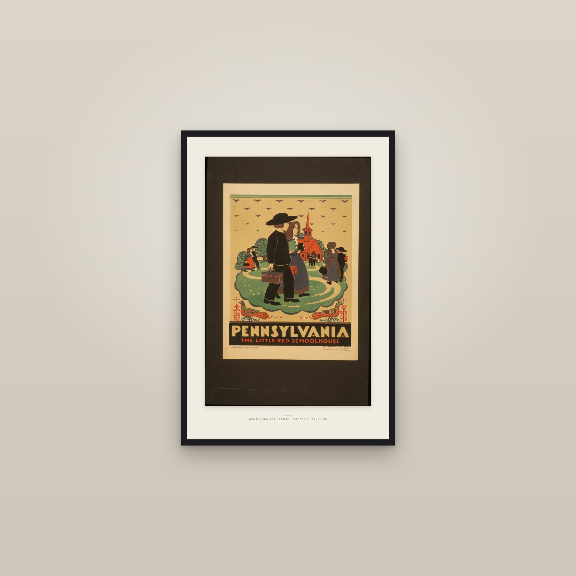 Pennsylvania (Little Red Schoolhouse) — The Little Red Schoolhouse — framed in a gallery setting