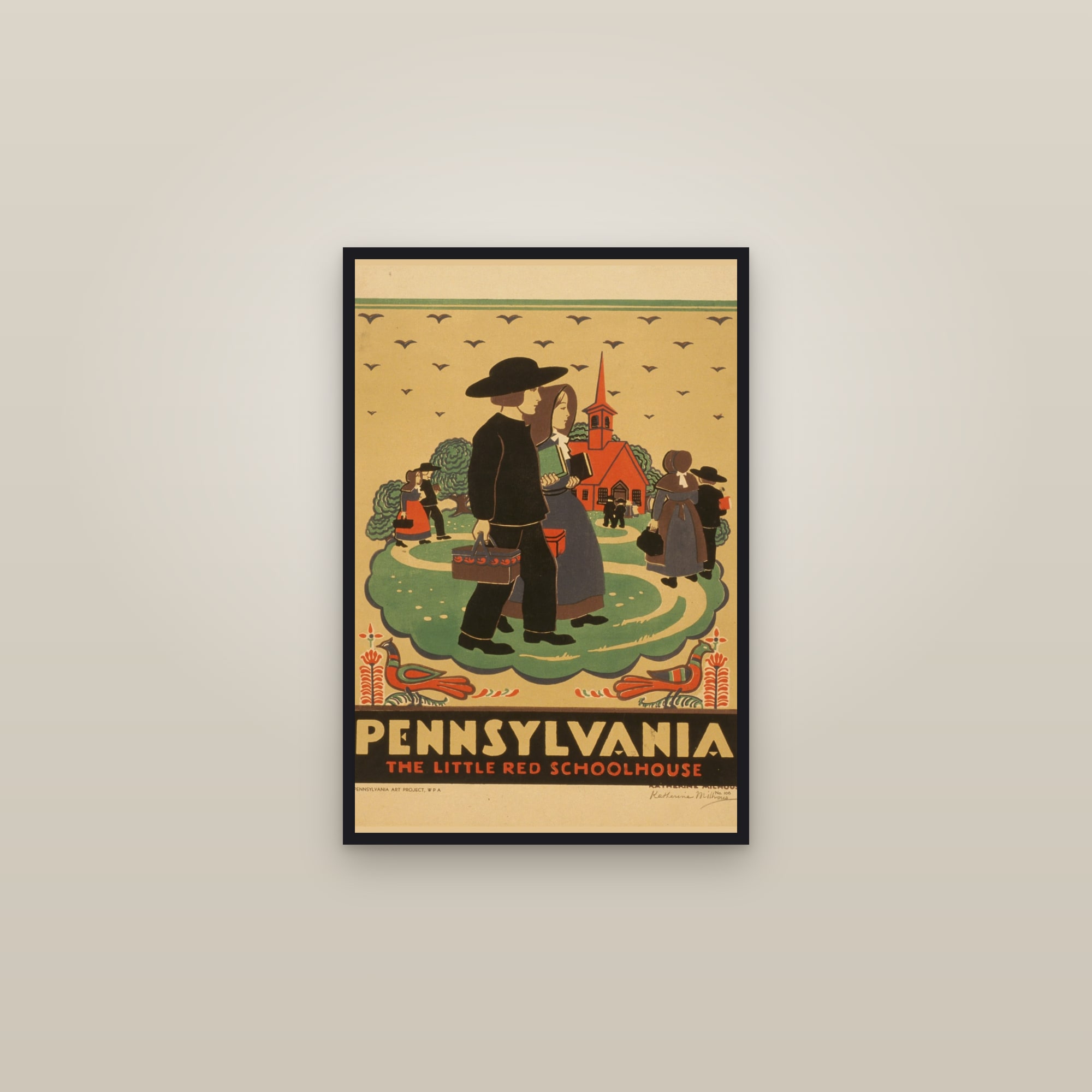 Pennsylvania (Little Red Schoolhouse) — The Little Red Schoolhouse — framed in a gallery setting