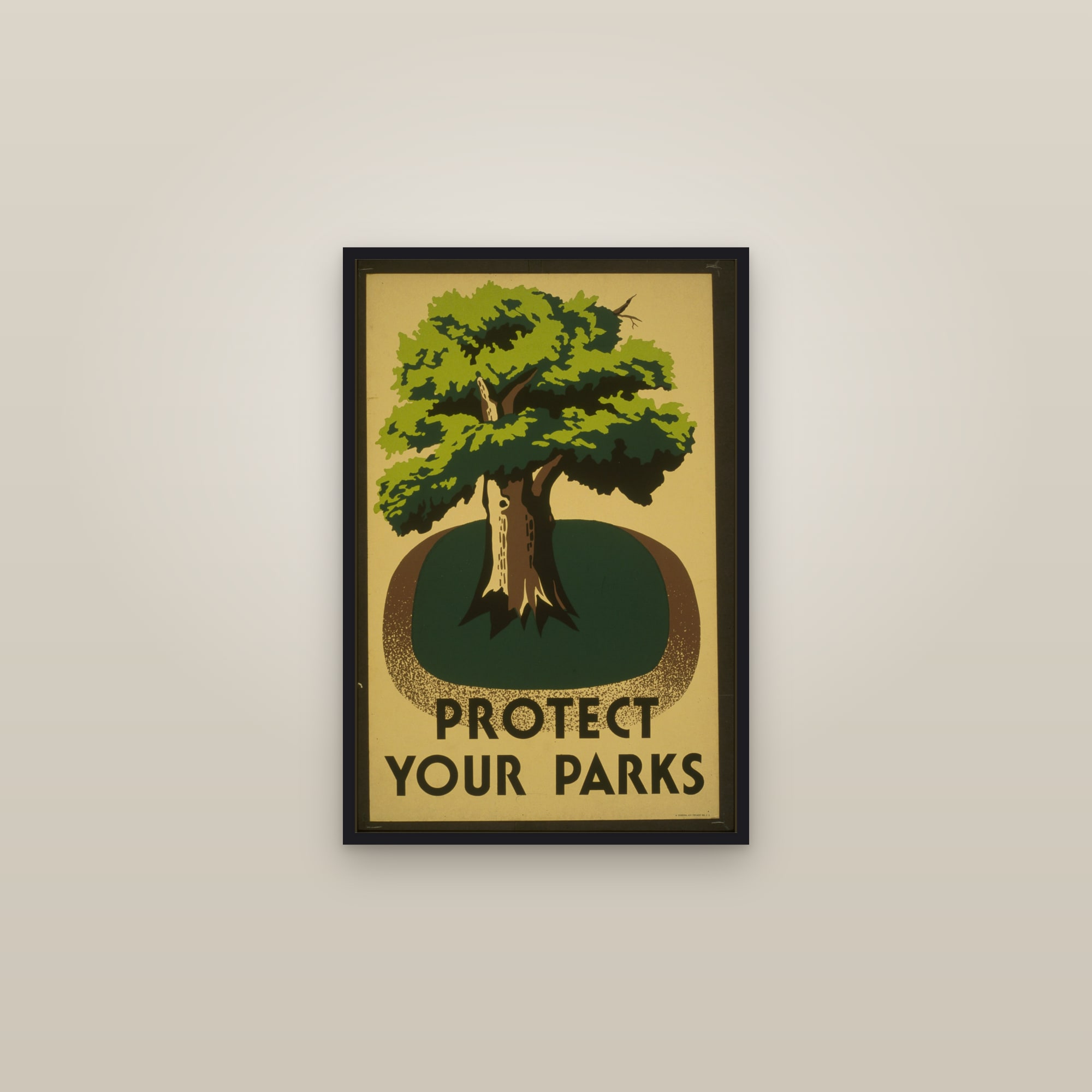 Protect Your Parks — framed in a gallery setting