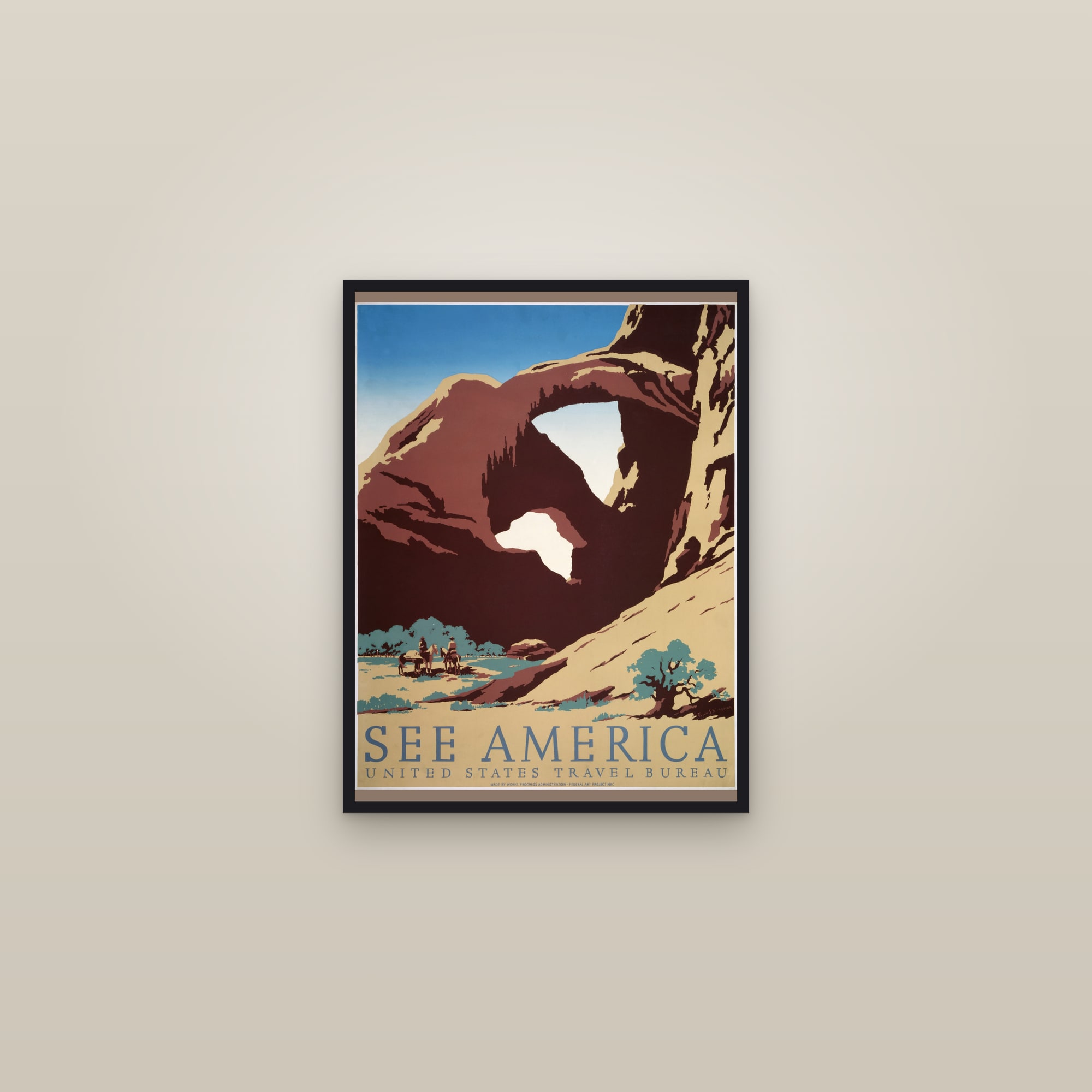 See America (Carlsbad Caverns) — framed in a gallery setting