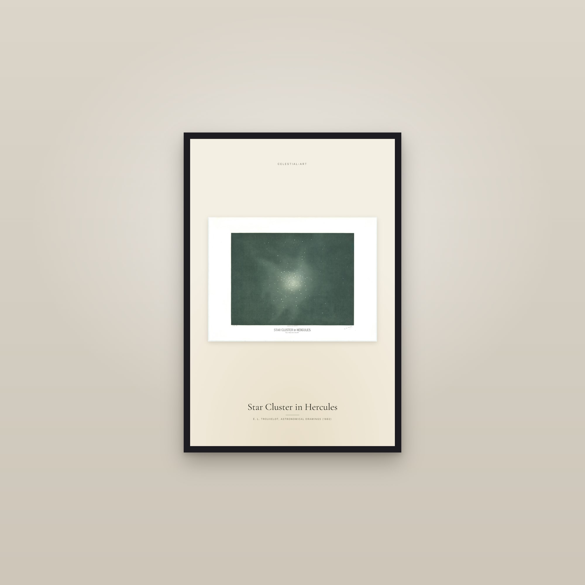Star Cluster in Hercules — framed in a gallery setting