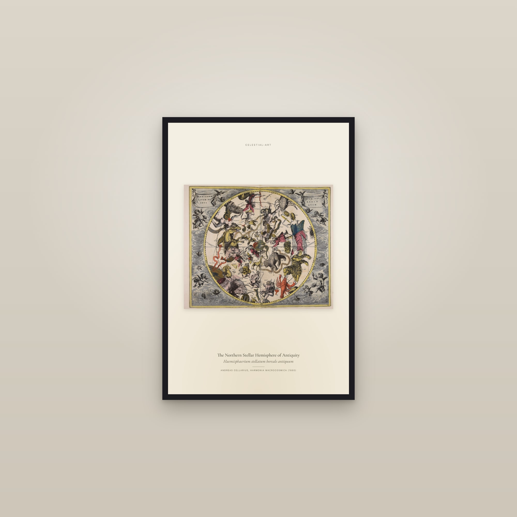 The Northern Stellar Hemisphere of Antiquity — framed in a gallery setting