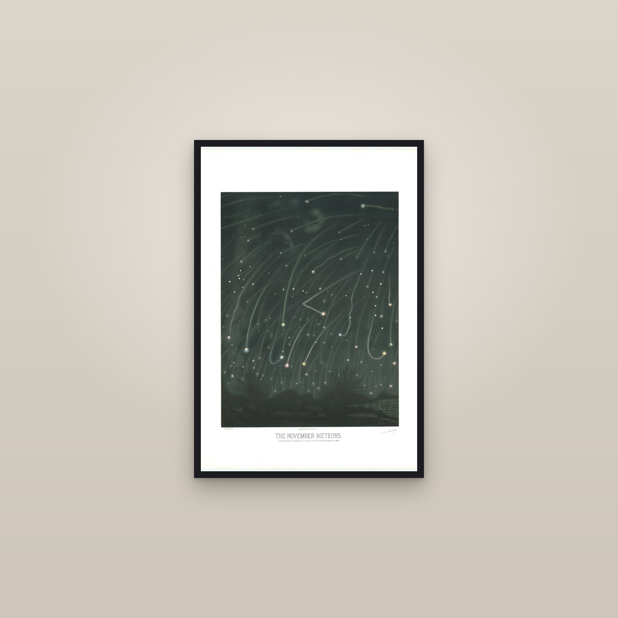 The November Meteors — framed in a gallery setting