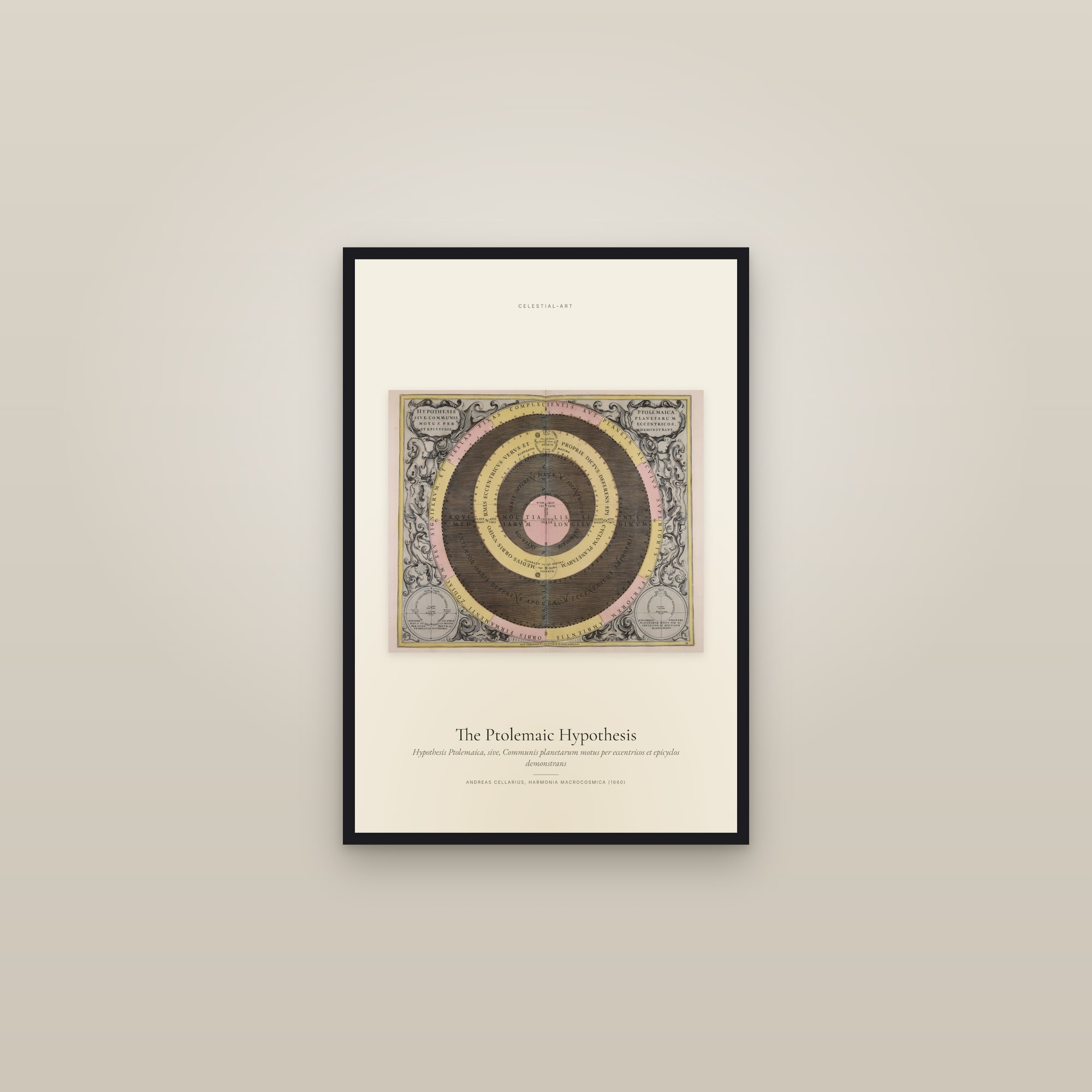 The Ptolemaic Hypothesis — framed in a gallery setting