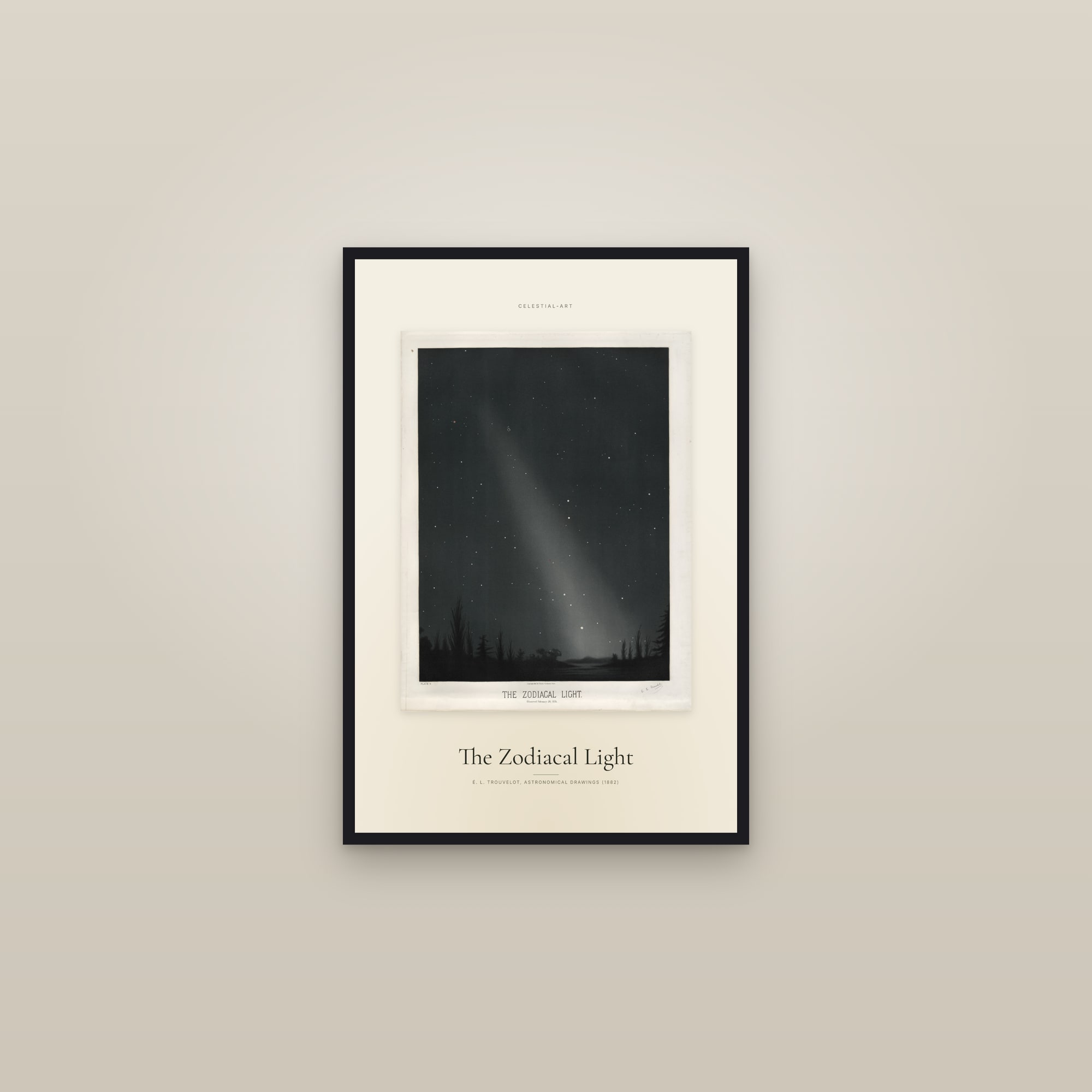 The Zodiacal Light — Specimen — framed in a gallery setting