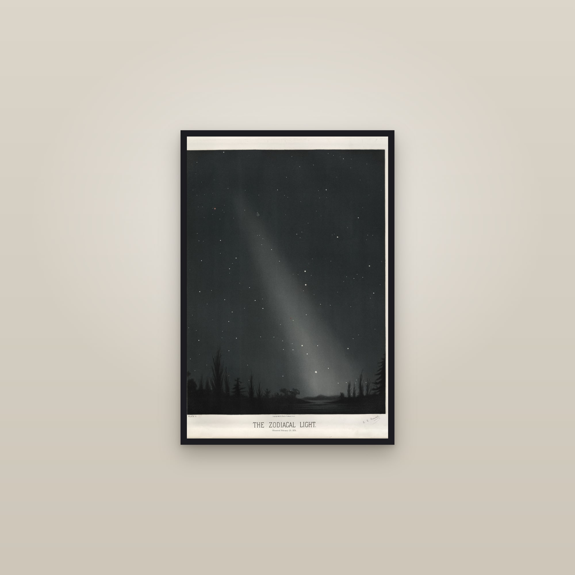 The Zodiacal Light — framed in a gallery setting