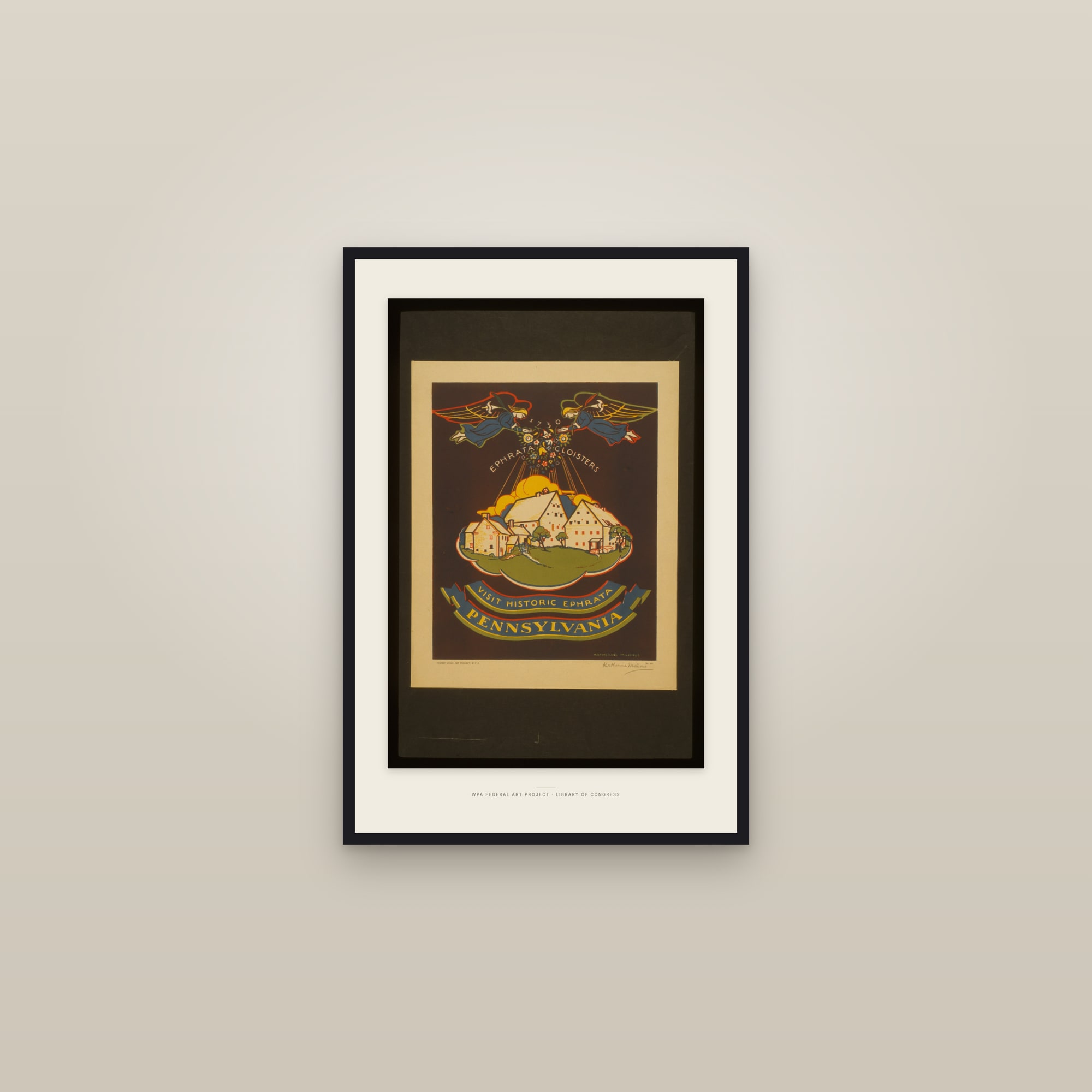 Visit Historic Ephrata, Pennsylvania (Cloisters) — framed in a gallery setting