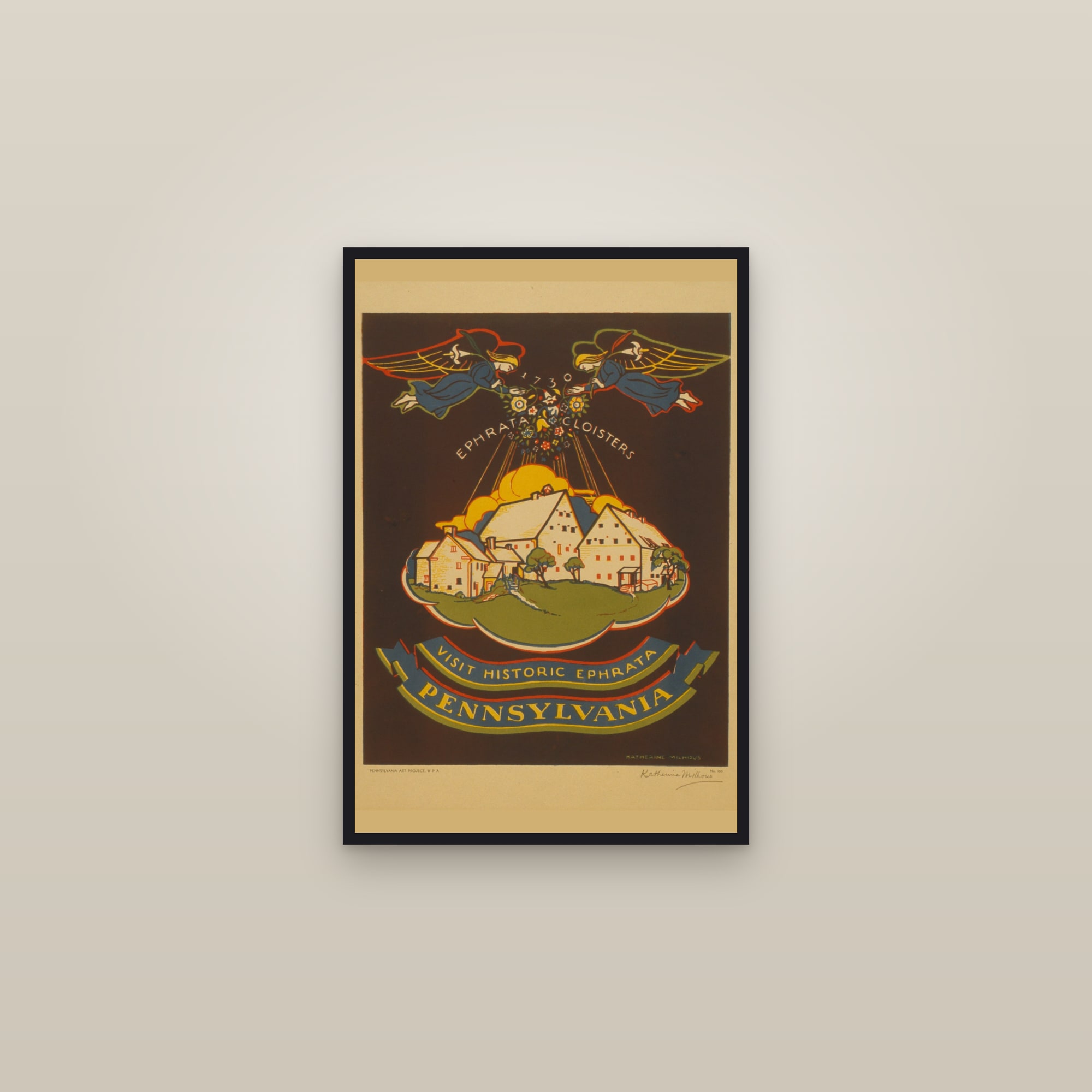 Visit Historic Ephrata, Pennsylvania (Cloisters) — framed in a gallery setting