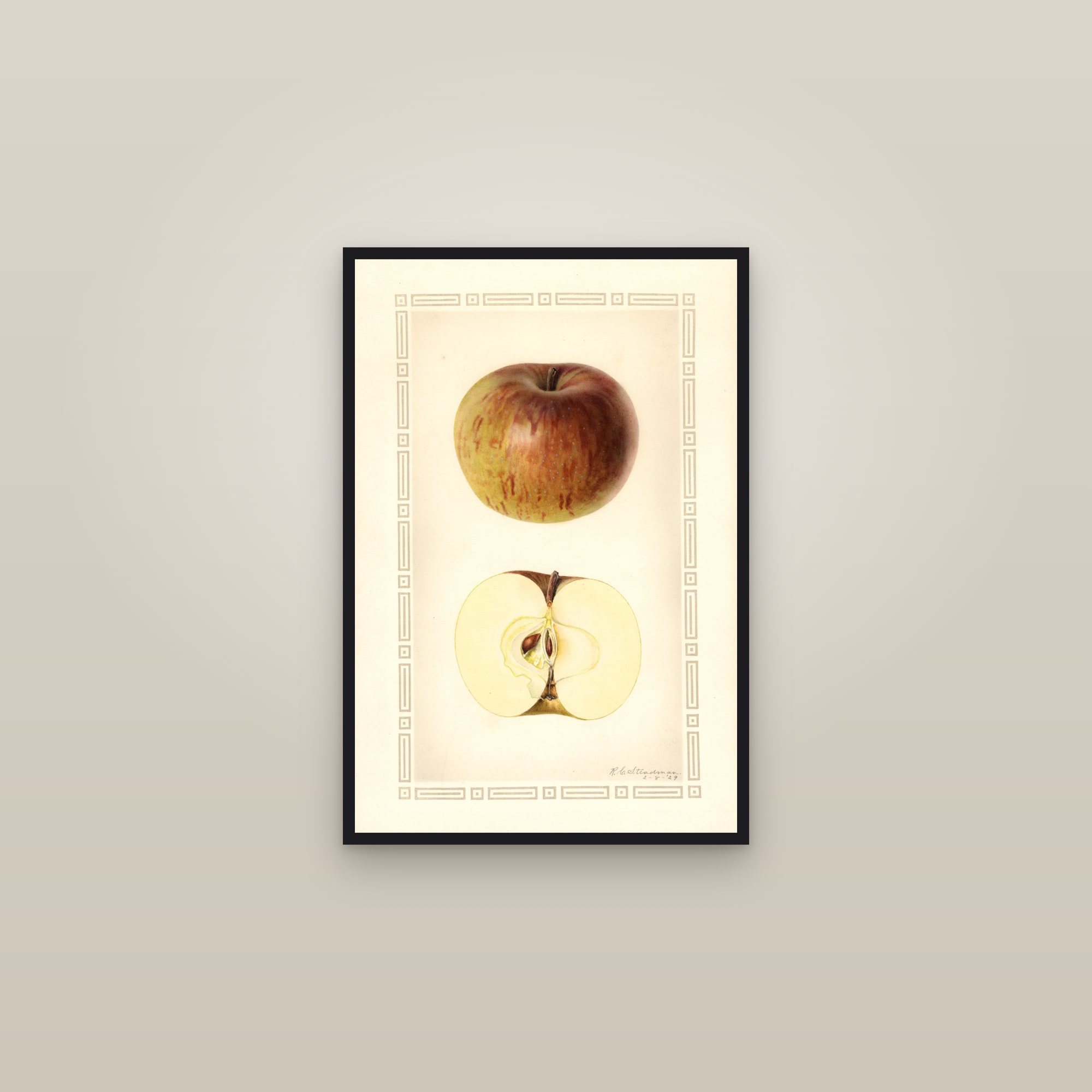 Winter Green Apple — framed in a gallery setting