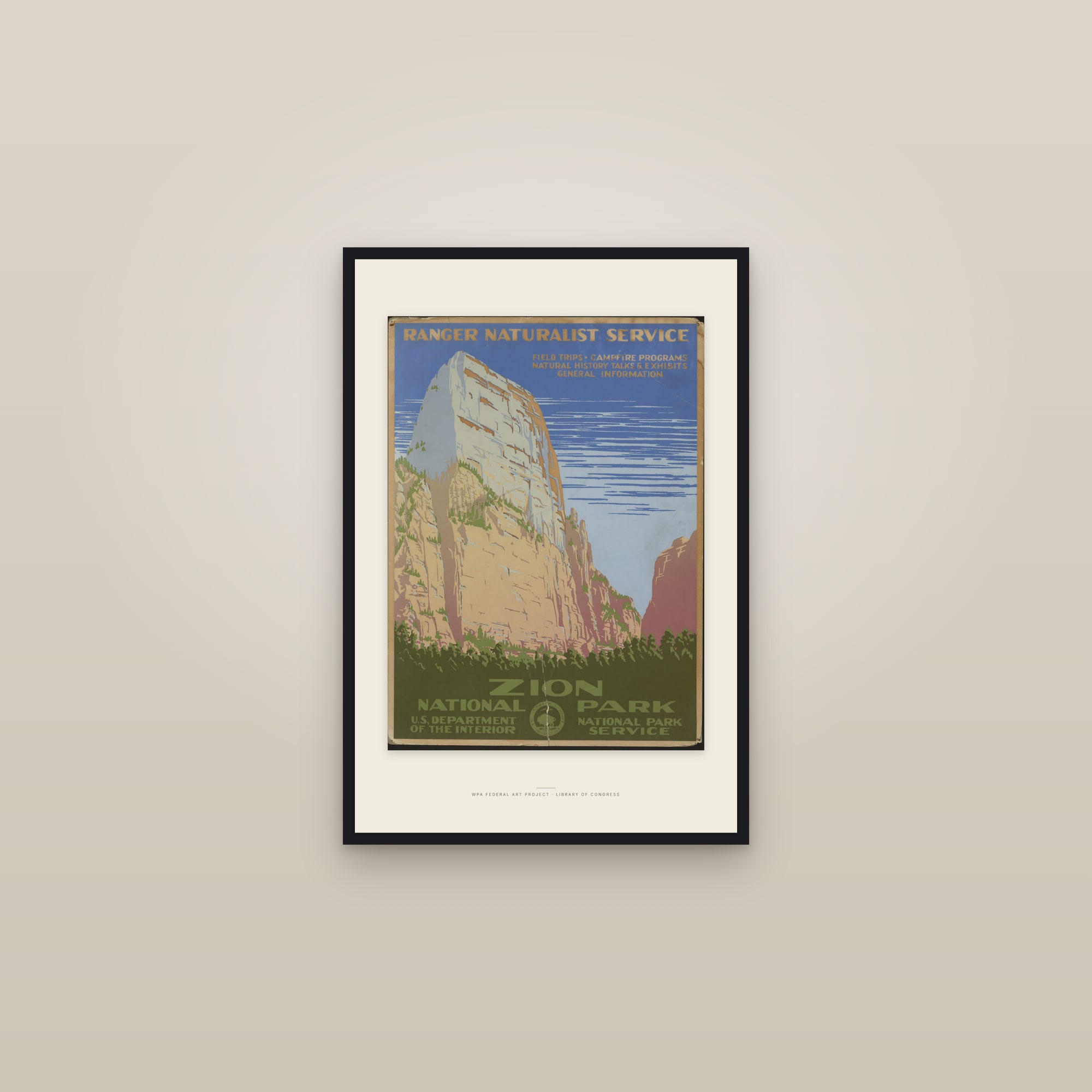 Zion National Park — framed in a gallery setting