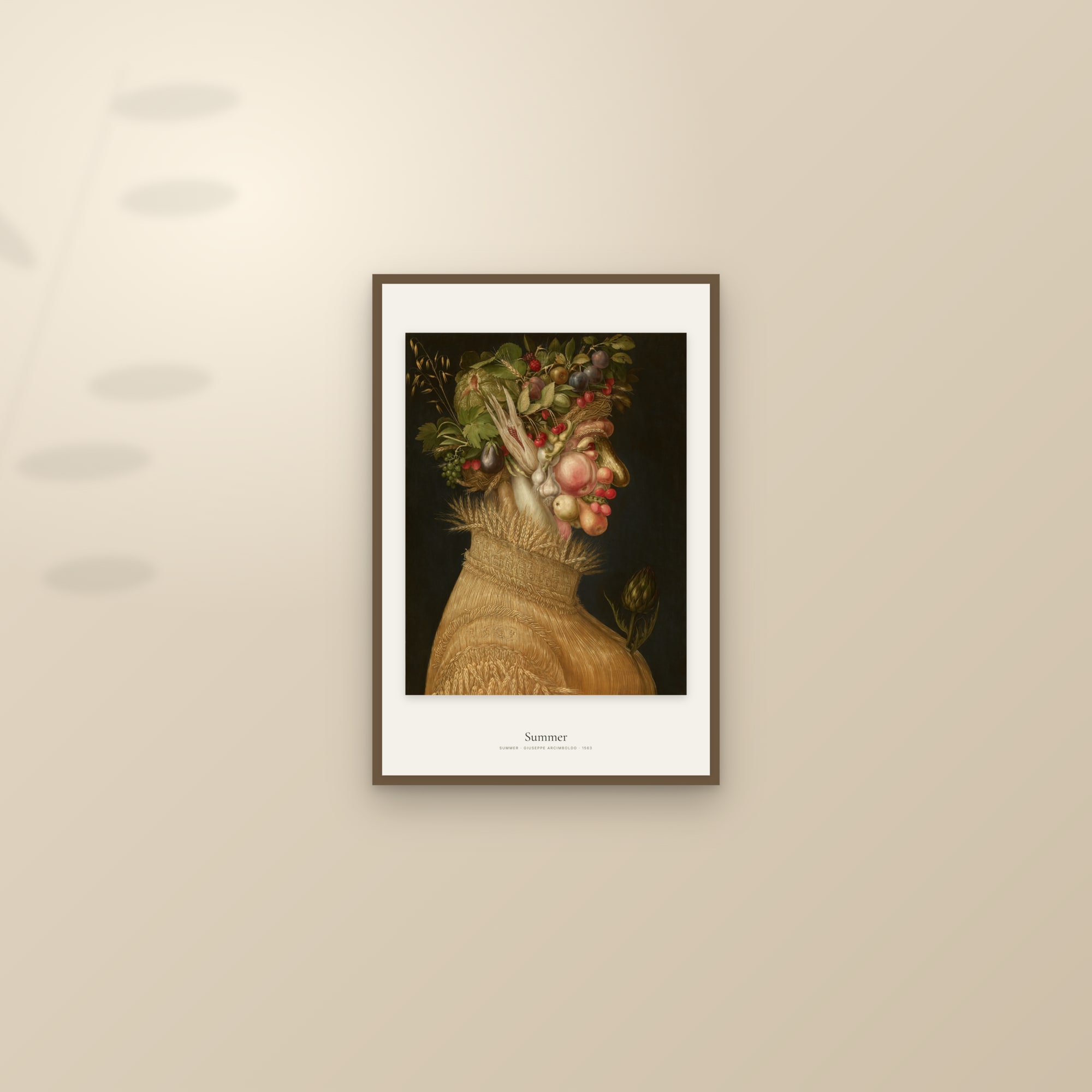 Summer — framed and styled on a sunlit wall