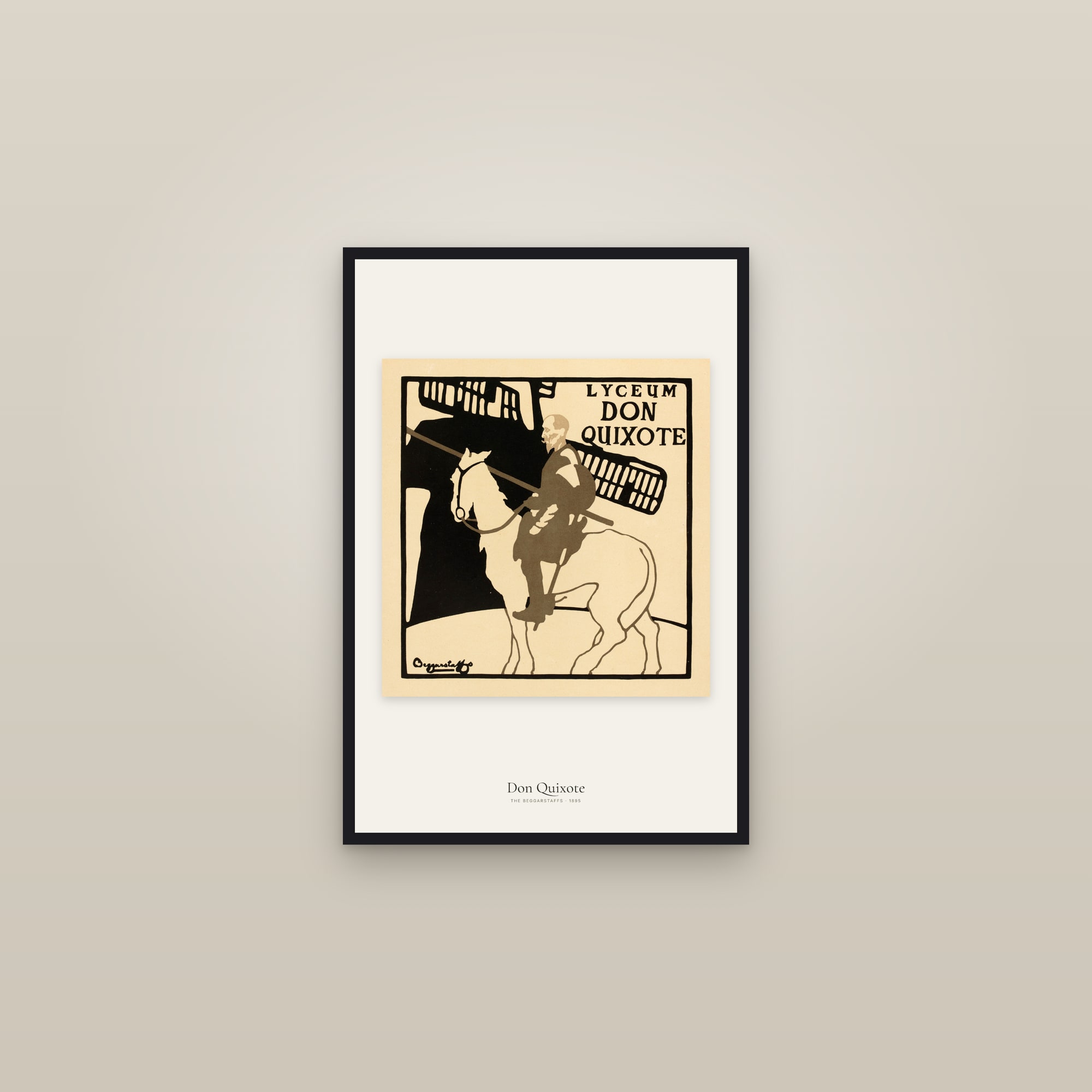 Don Quixote — framed in a gallery setting
