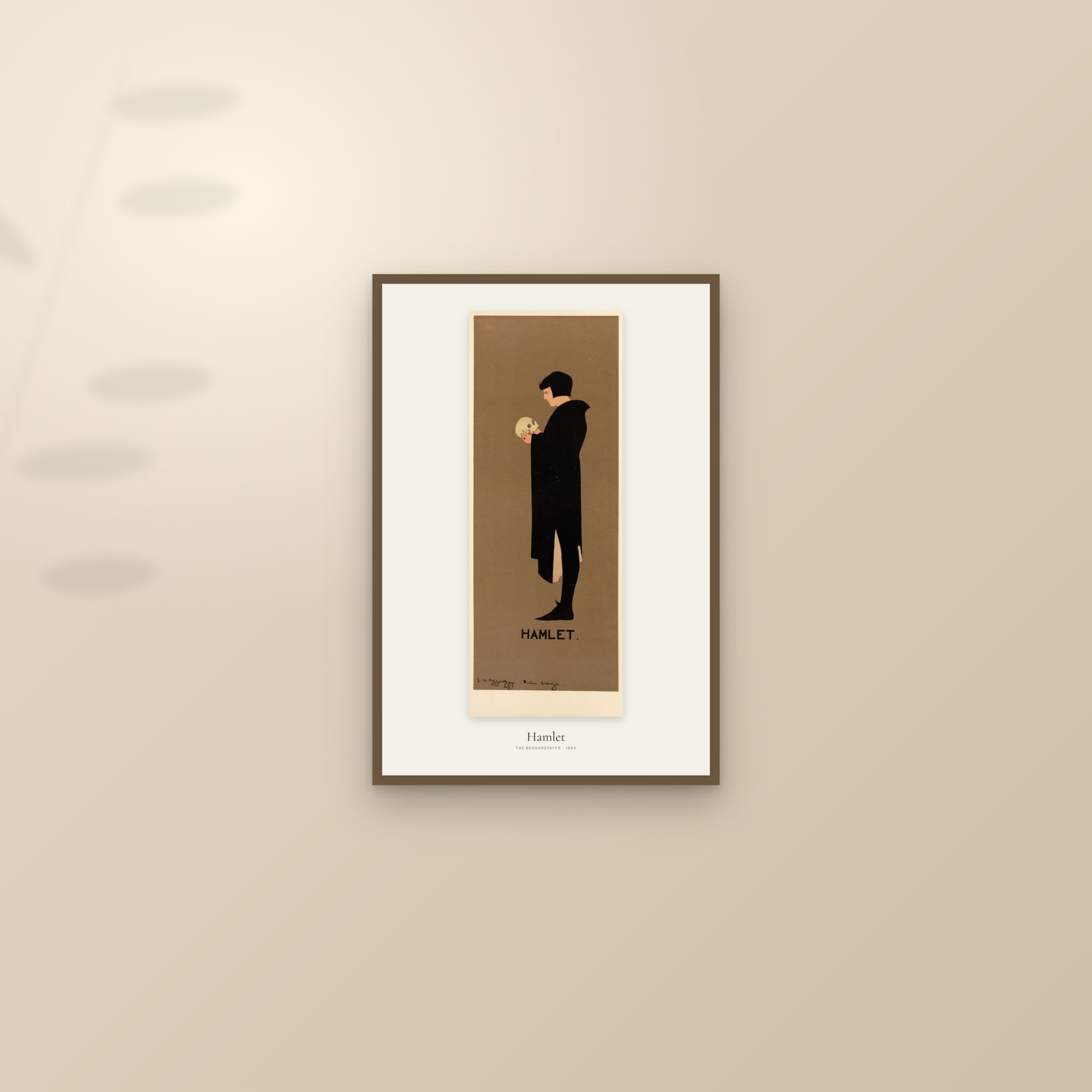 Hamlet (Beggarstaffs) — framed and styled on a sunlit wall