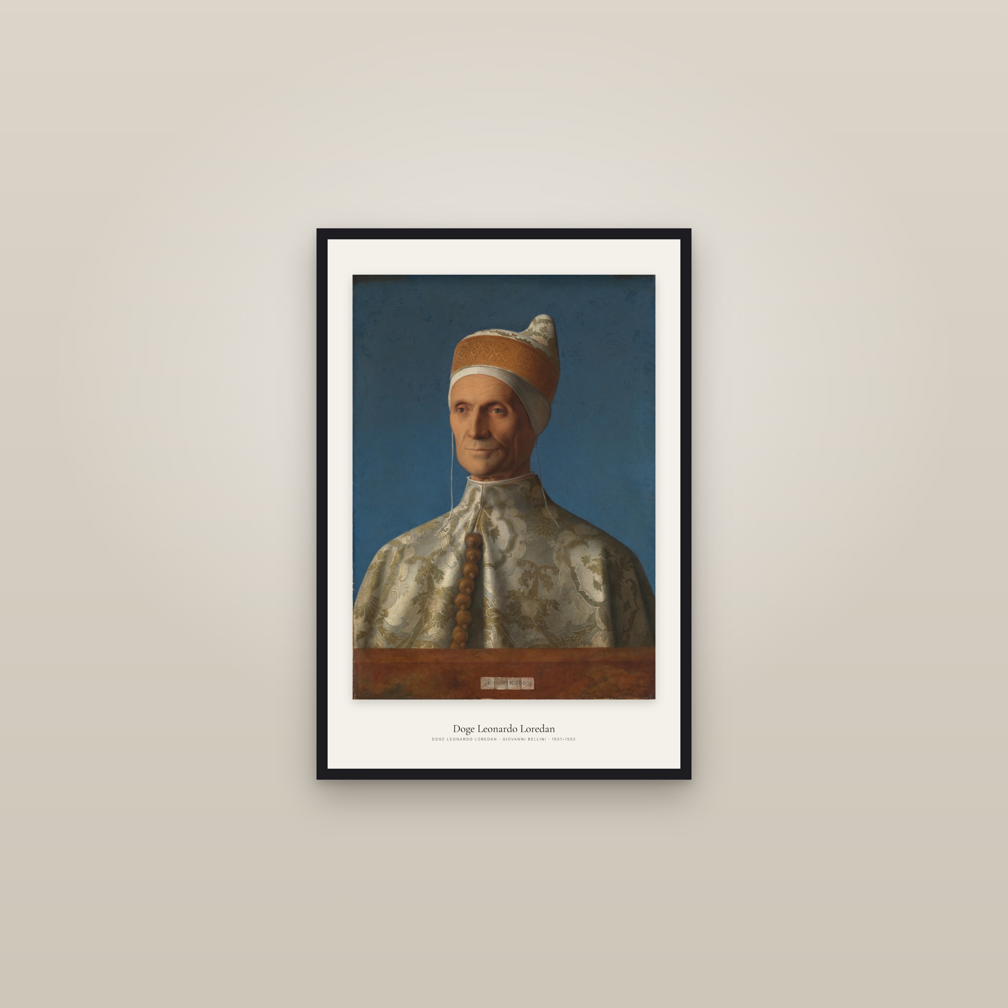 Doge Leonardo Loredan — framed in a gallery setting