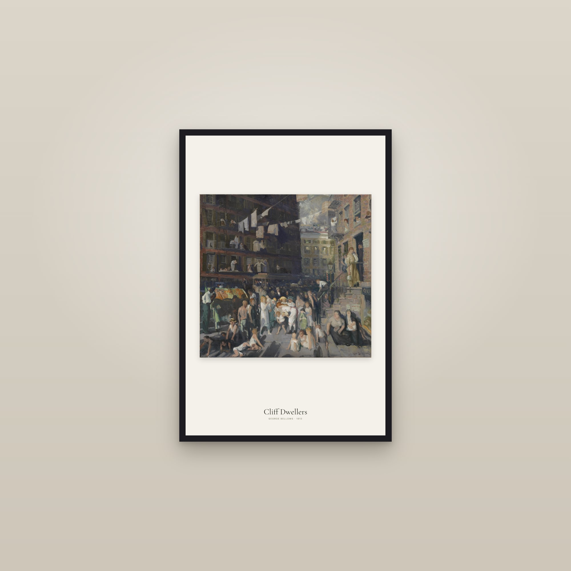 Cliff Dwellers — framed in a gallery setting