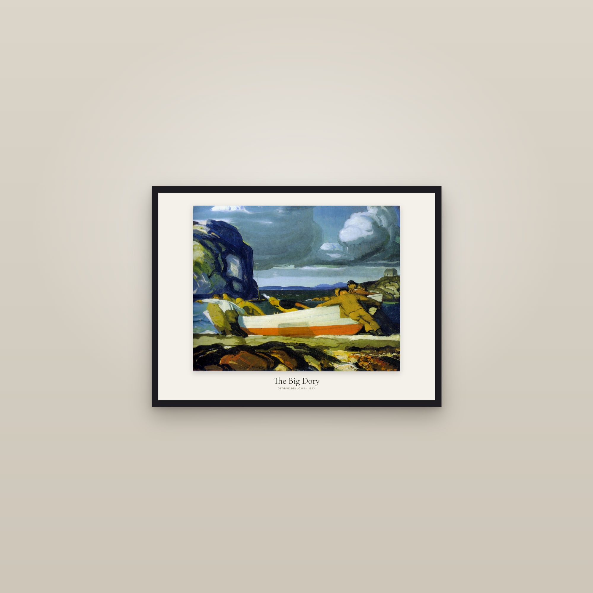 The Big Dory — framed in a gallery setting