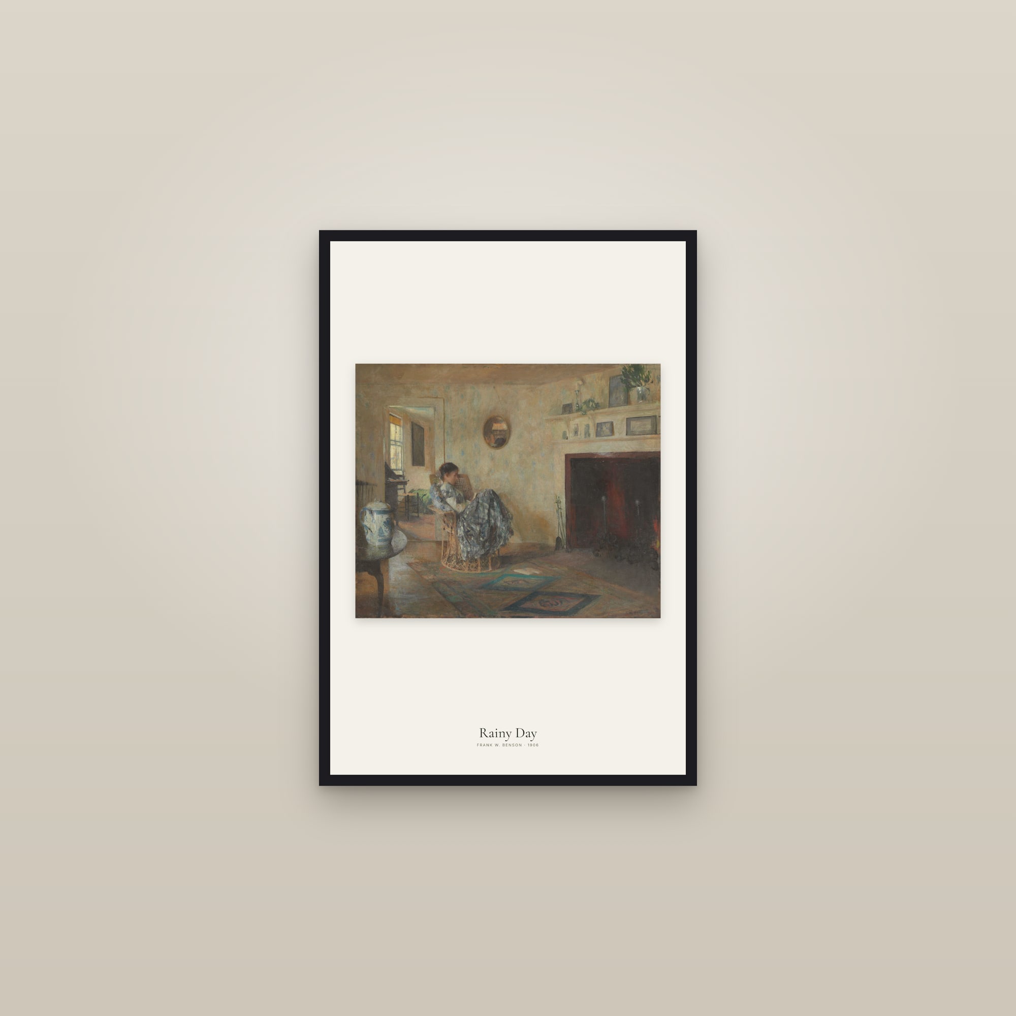 Rainy Day — framed in a gallery setting