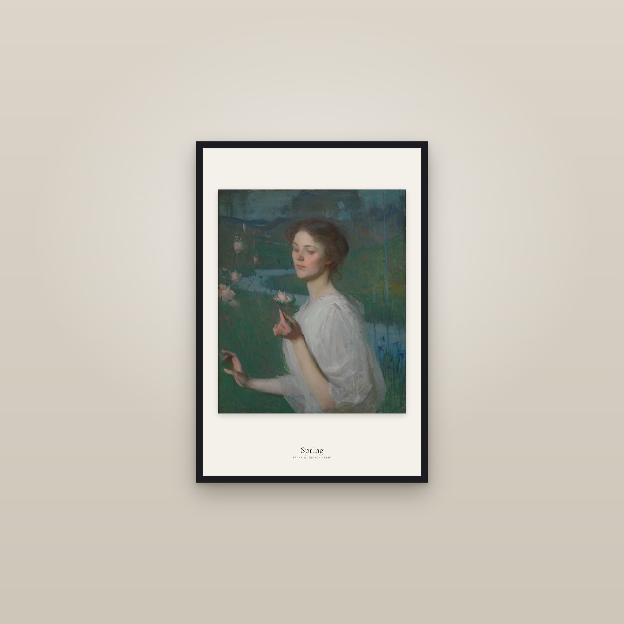 Spring (Benson) — framed in a gallery setting
