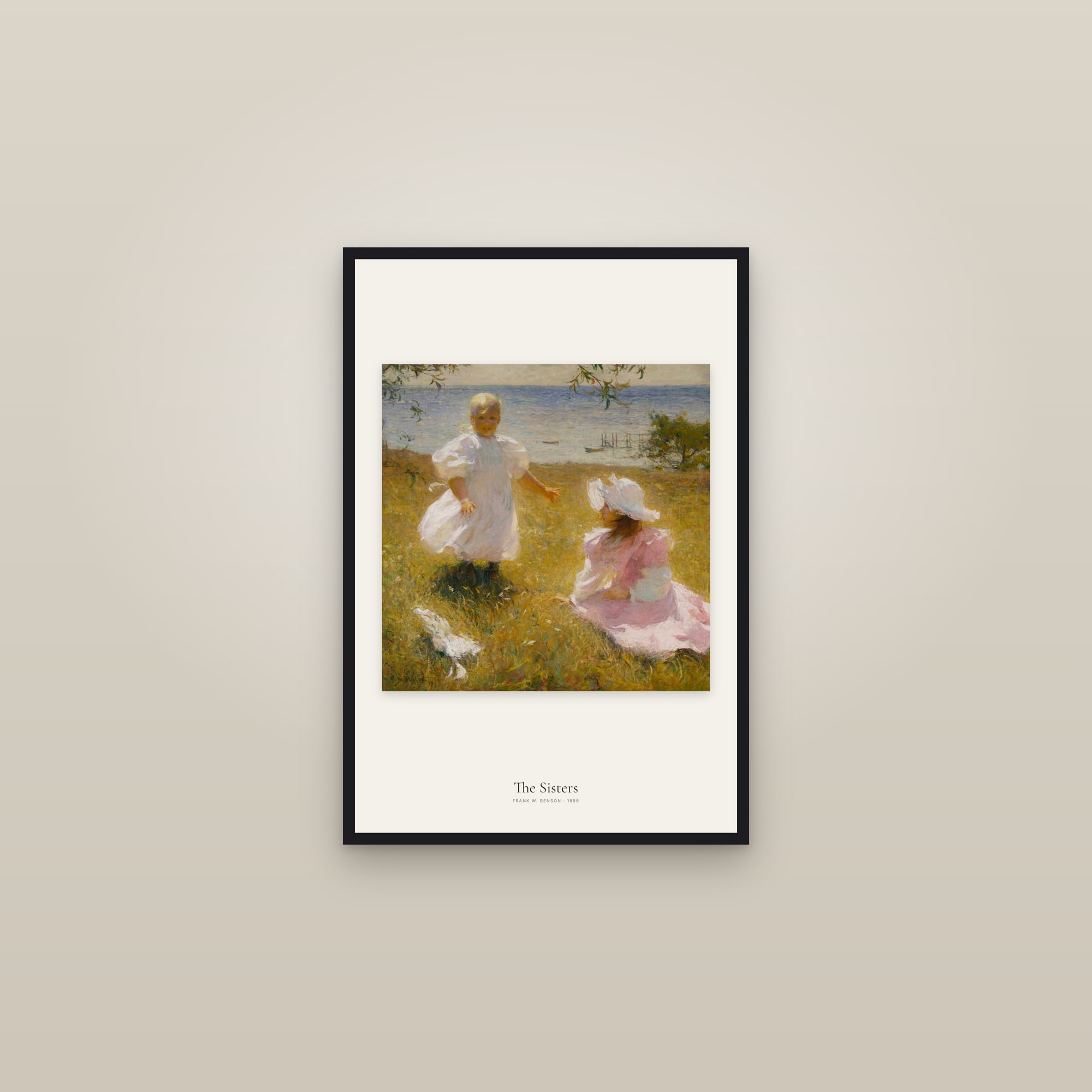 The Sisters — framed in a gallery setting