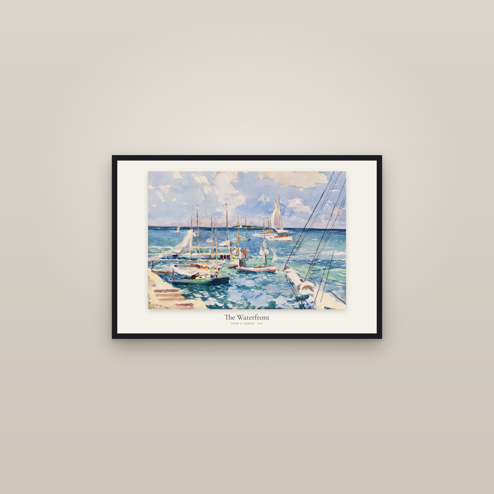 The Waterfront — framed in a gallery setting