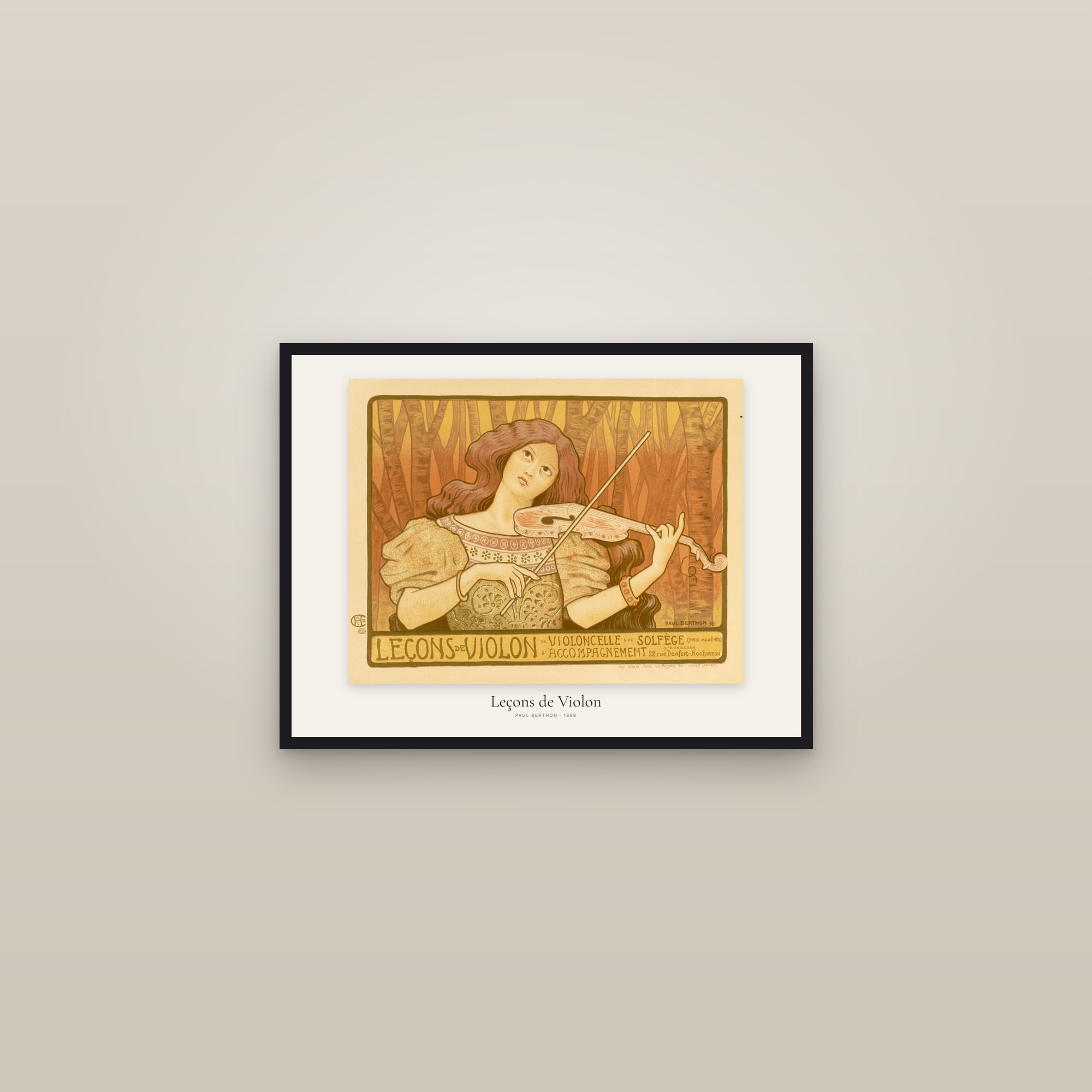 Leçons de Violon — framed in a gallery setting