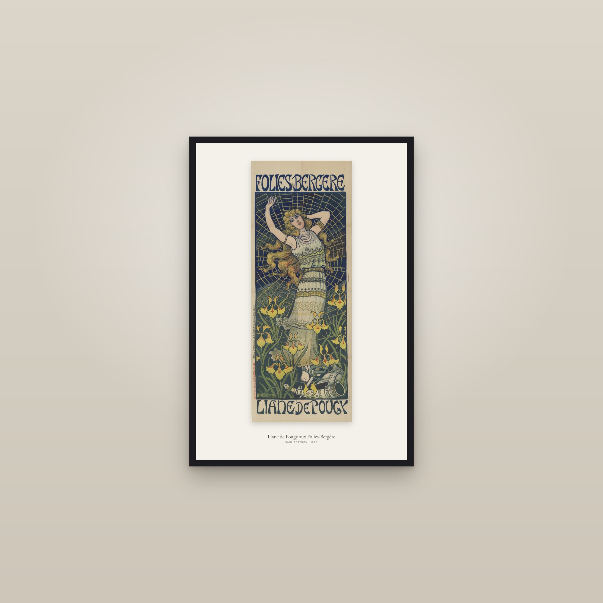 Liane de Pougy aux Folies-Bergère — framed in a gallery setting