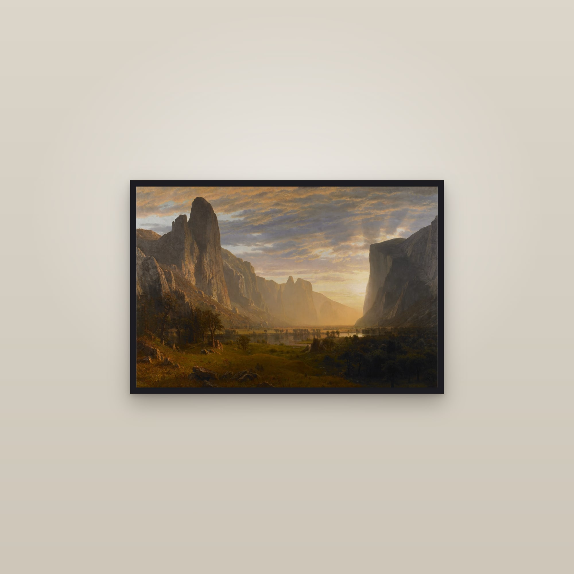 Looking Down Yosemite Valley, California (Full) — Full-Bleed Edition — framed in a gallery setting