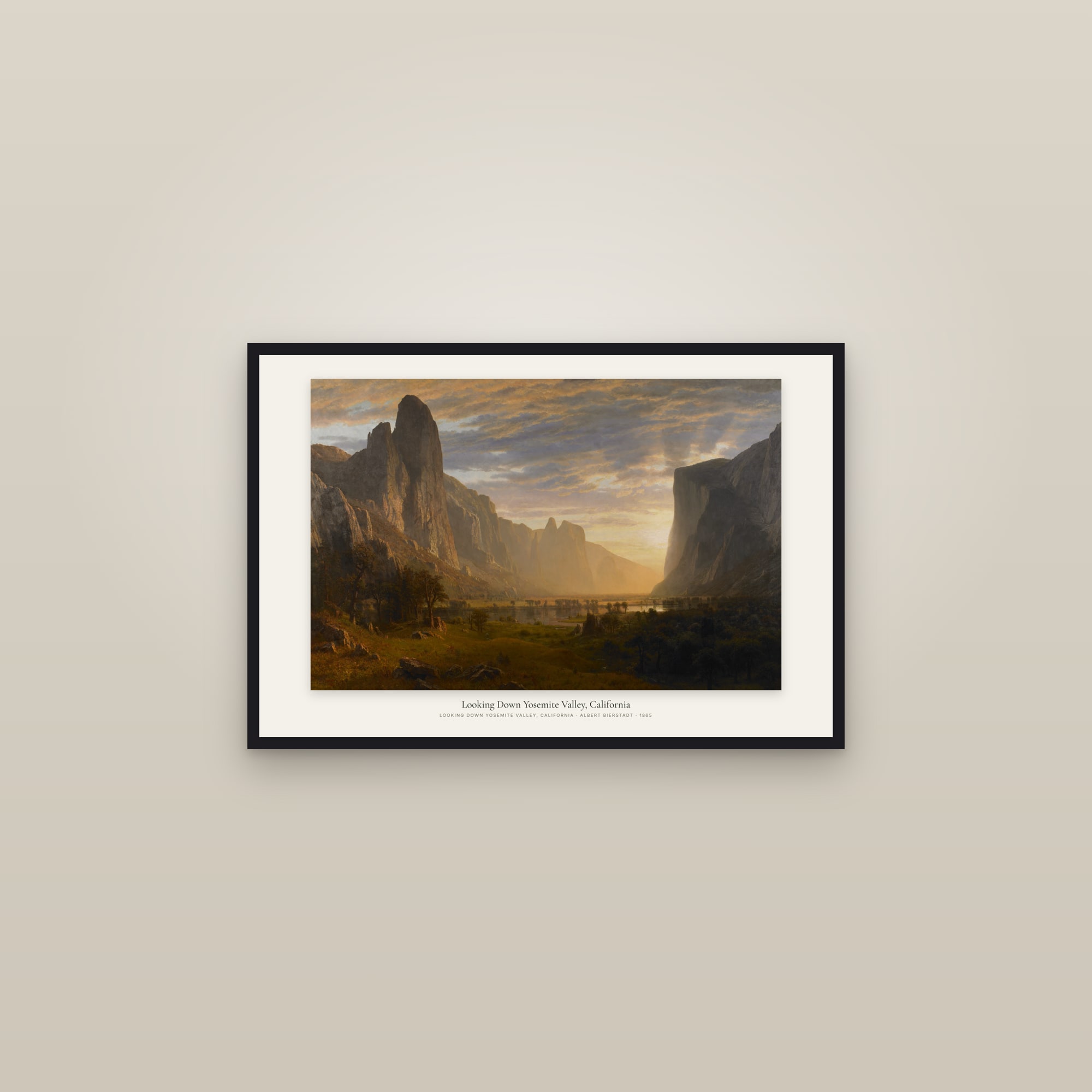 Looking Down Yosemite Valley, California — framed in a gallery setting
