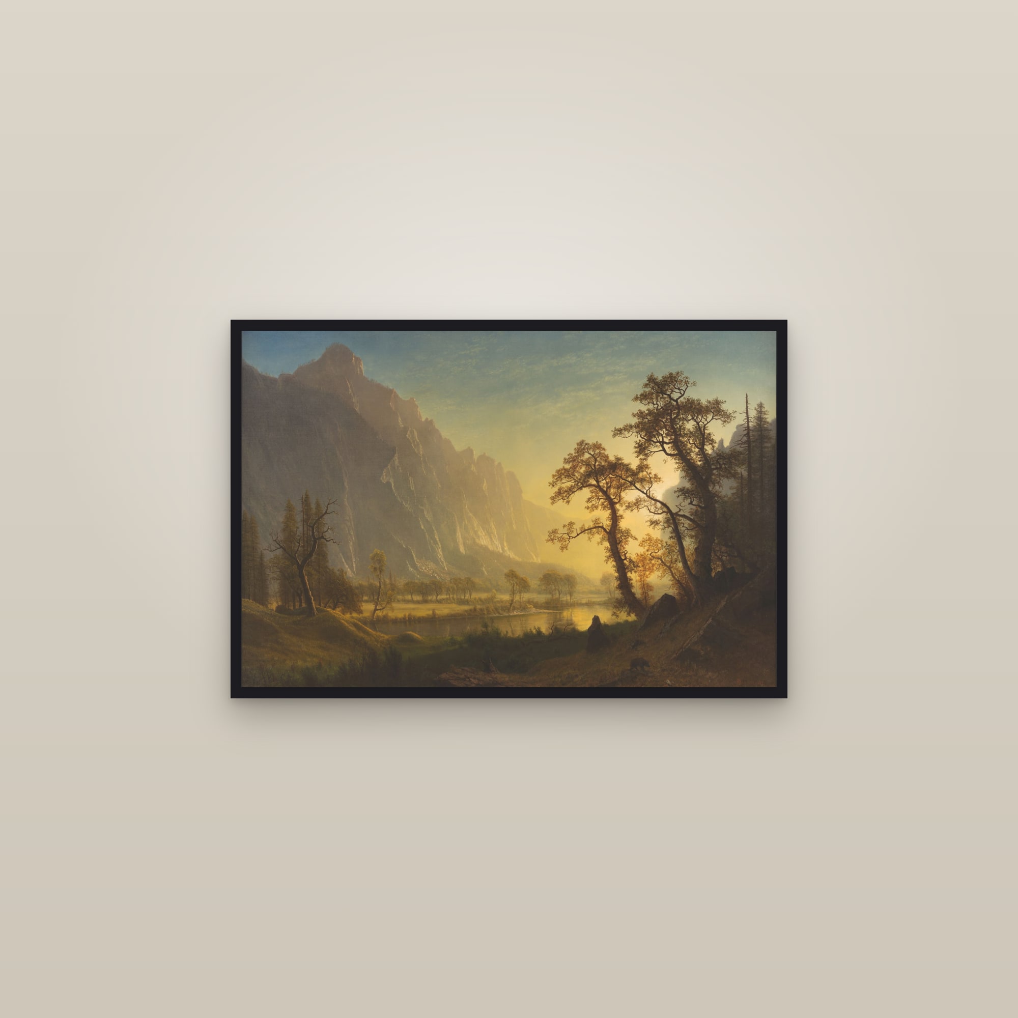 Sunrise, Yosemite Valley (Full) — Full-Bleed Edition — framed in a gallery setting