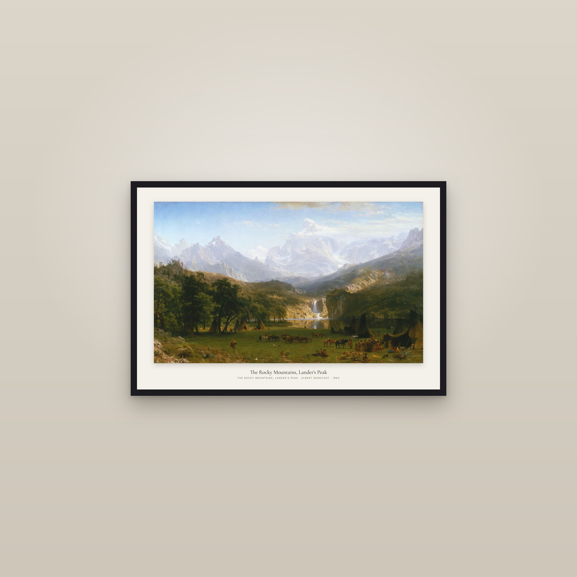 The Rocky Mountains, Lander's Peak — framed in a gallery setting