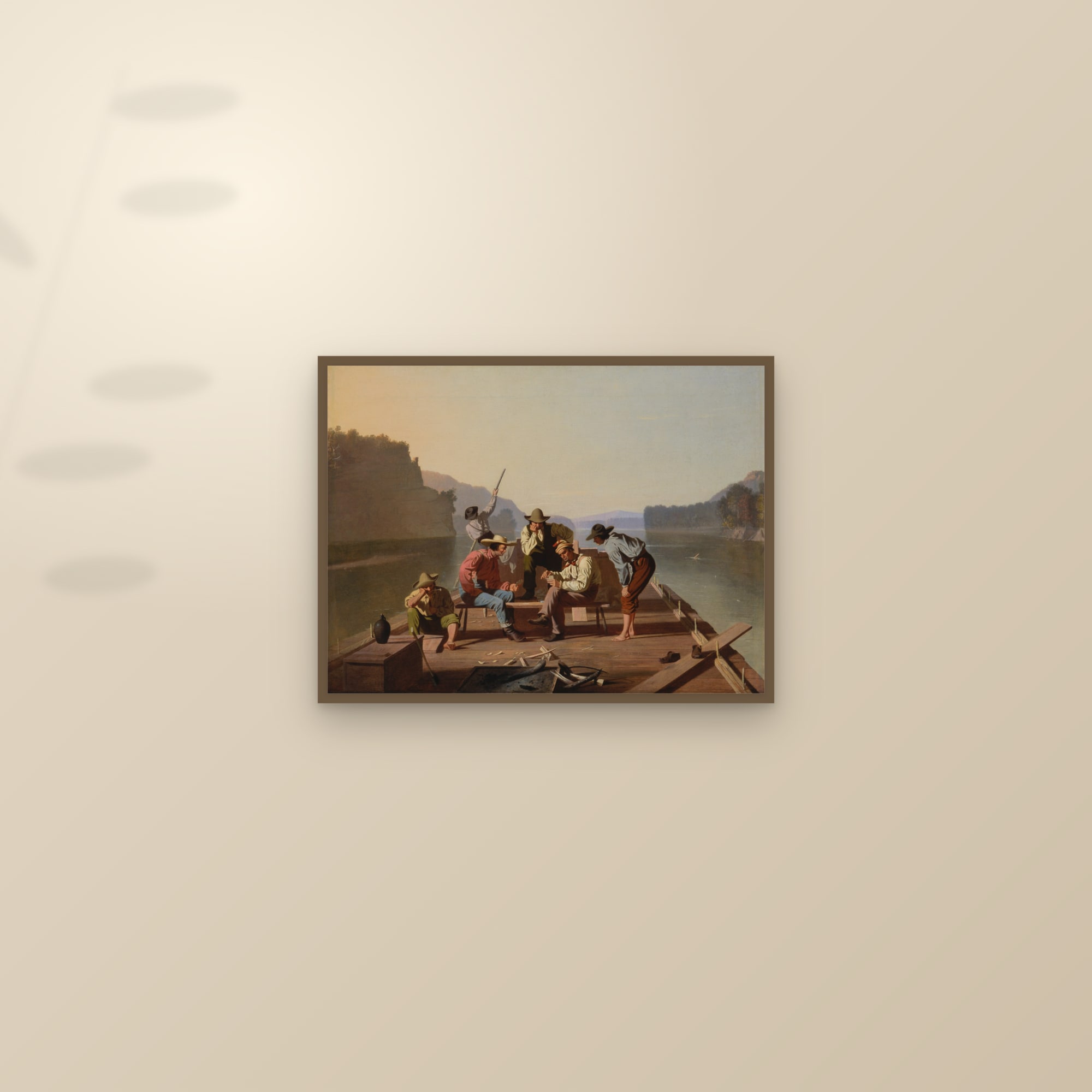 Raftsmen Playing Cards (Full) — Full-Bleed Edition — framed and styled on a sunlit wall