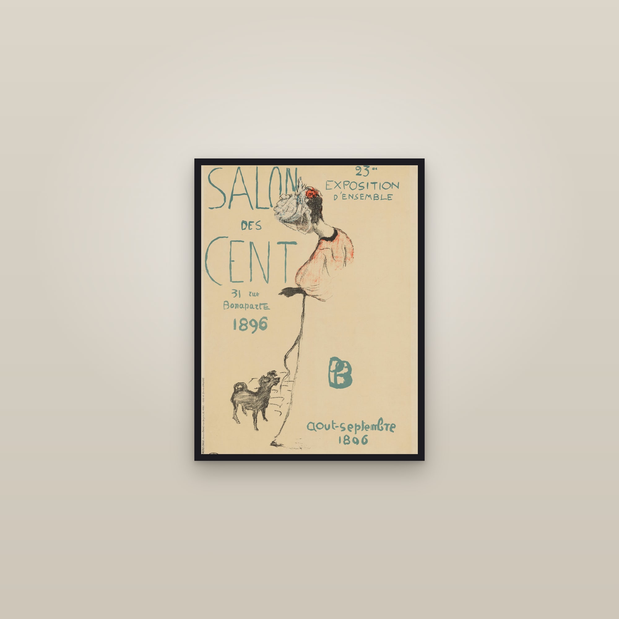 Salon des Cent (Full) — Full-Bleed Edition — framed in a gallery setting
