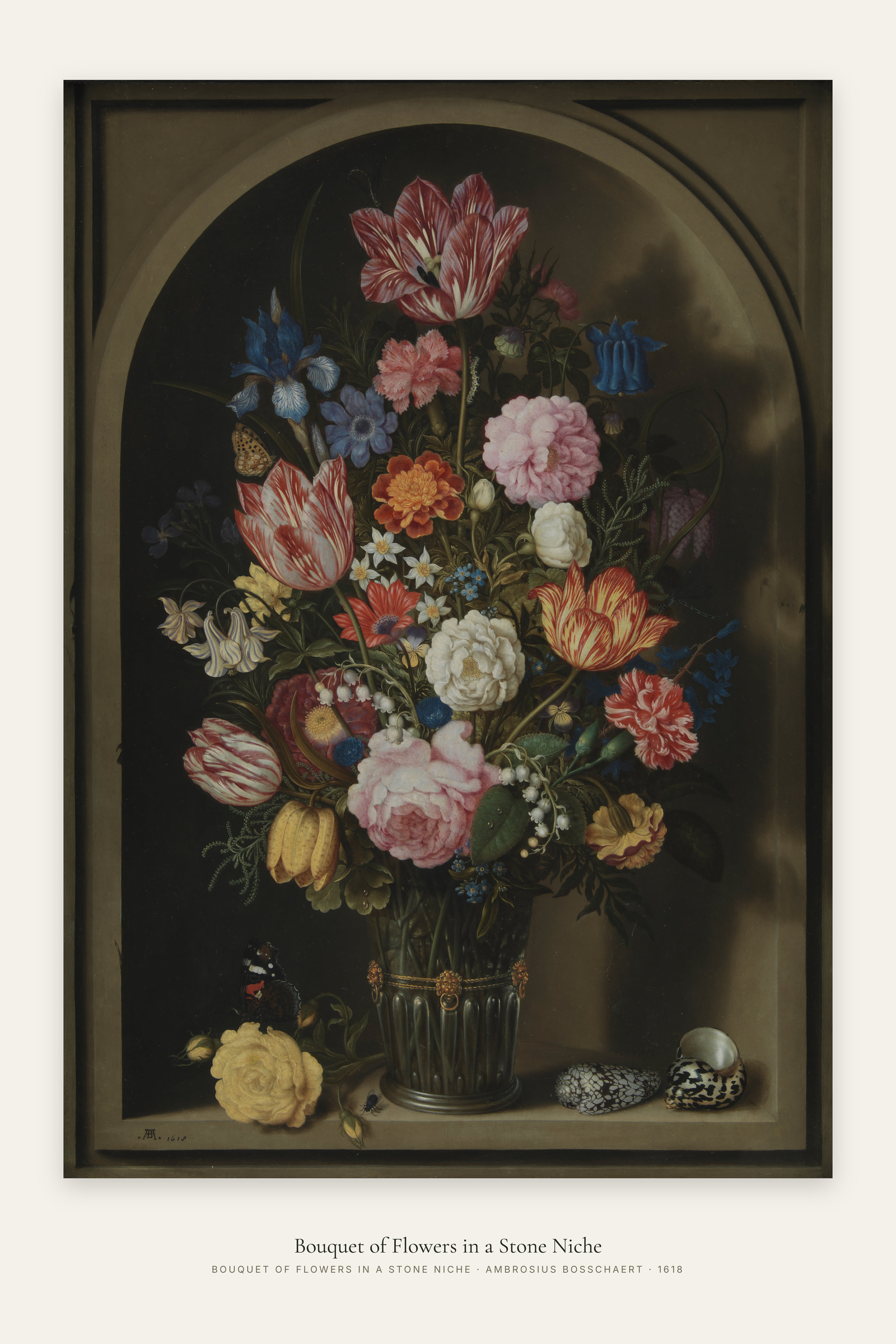 Bouquet of Flowers in a Stone Niche